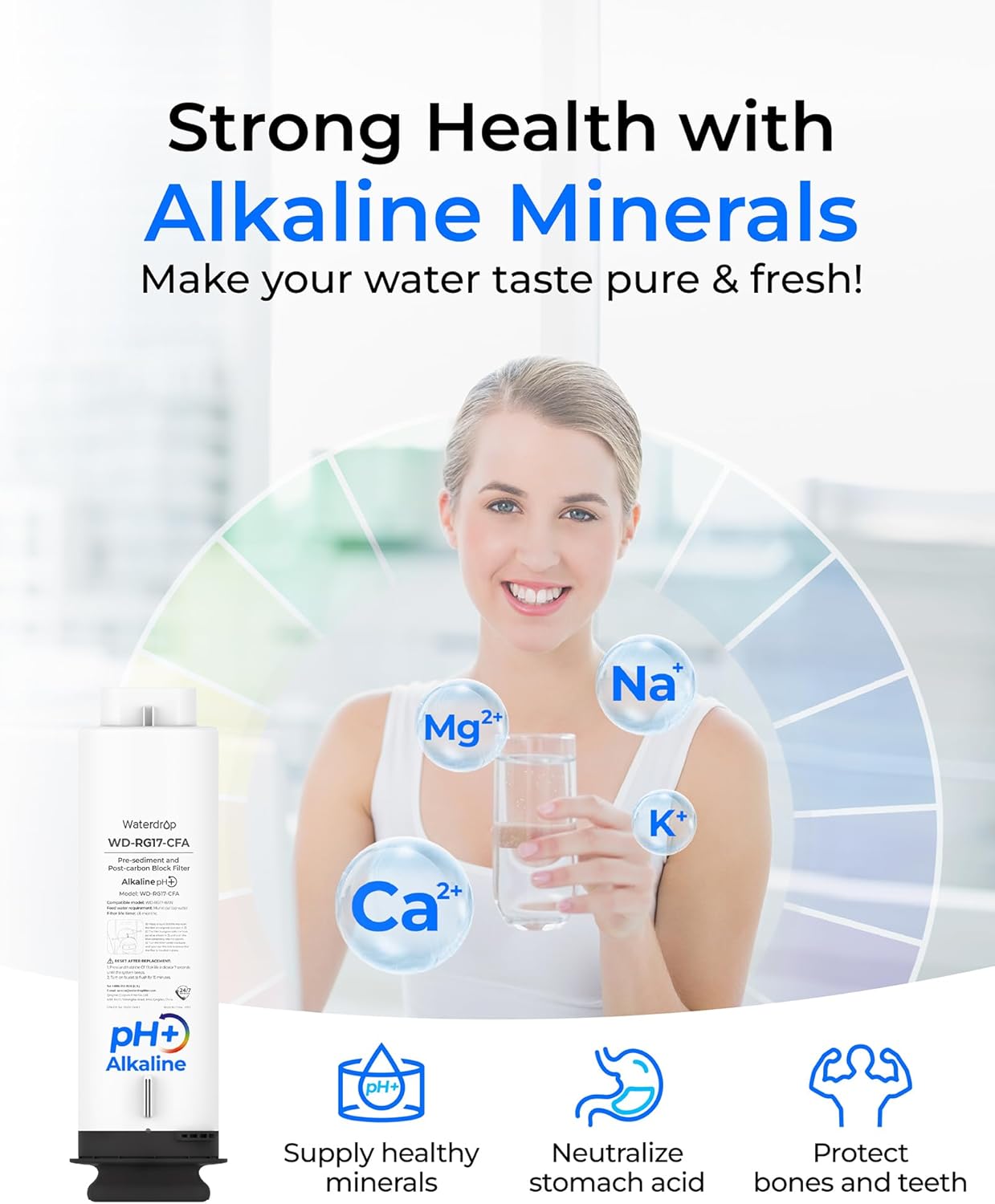 Waterdrop G5P700A-CF Filter, Replacement for Waterdrop G5P700A Undersink Reverse Osmosis System, 6-month Lifetime