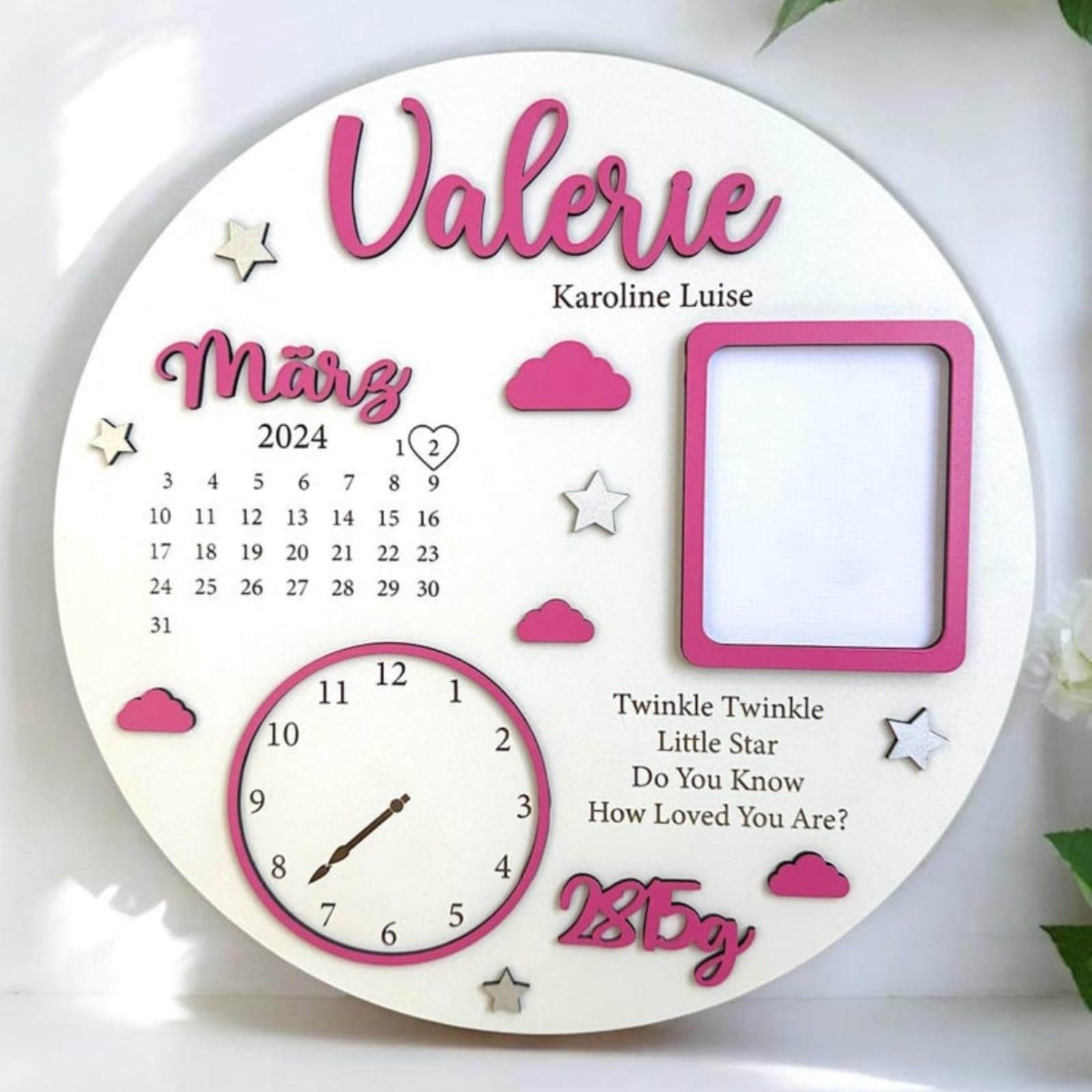 Baby Birth Announcement Sign,Personalised Welcome Baby Name Sign,3D Baby Birth Stat Board Photo Prop,Hospital Newborn Announcement,Gift for New Mom