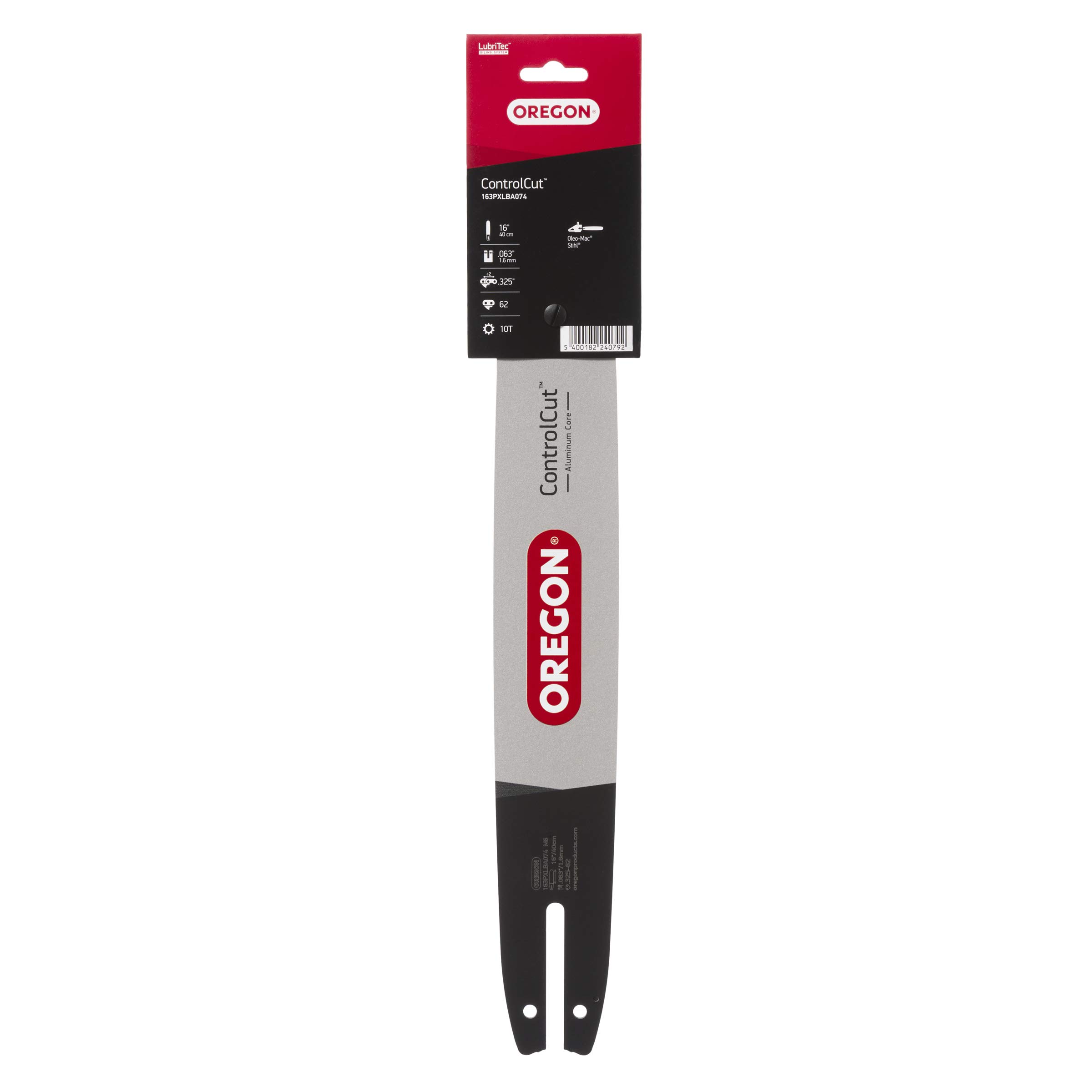 Oregon 163PXLBA074 Barra de guía de Motosierra Profesional Controlcut de 16 Pulgadas con Soporte de Motor A074