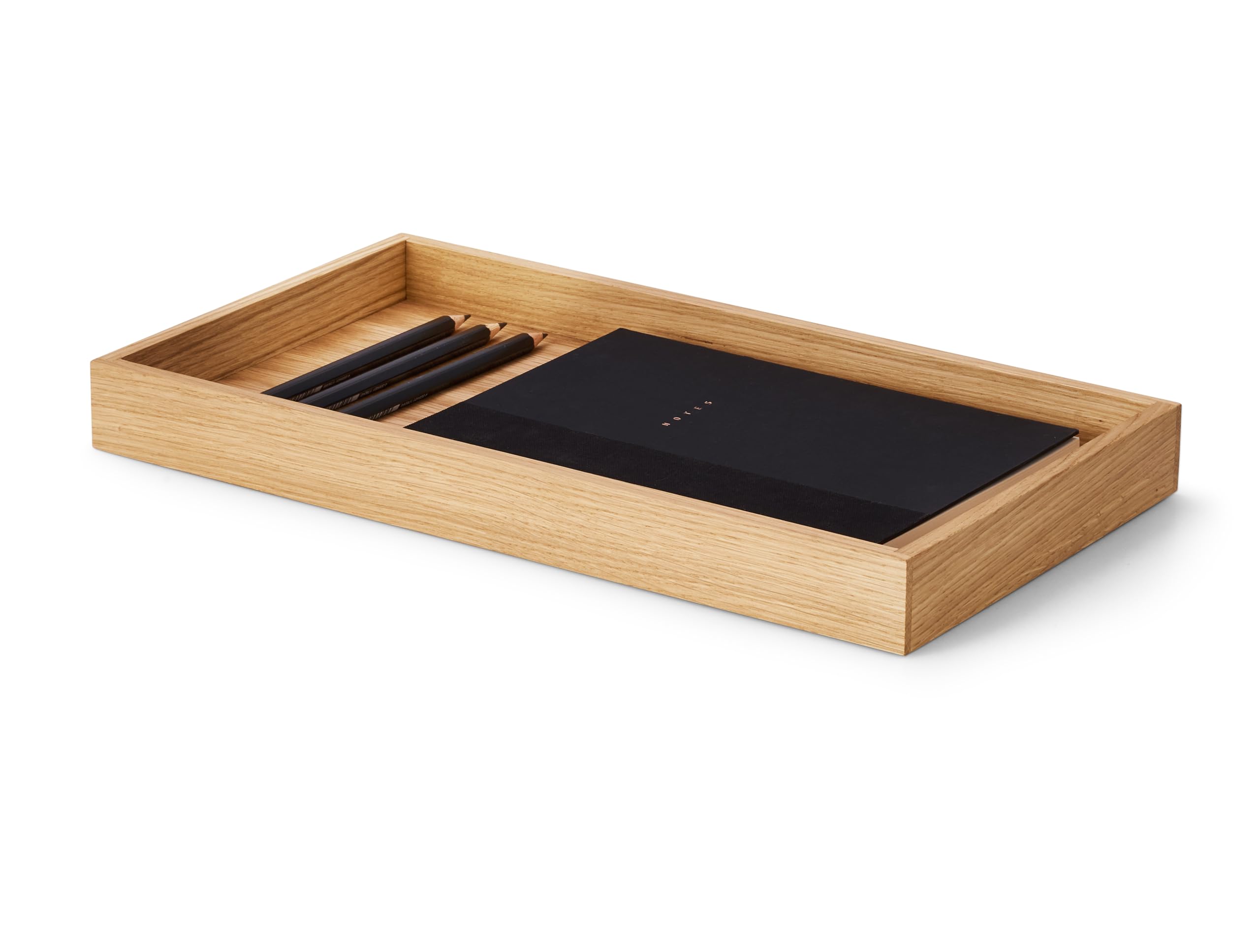 Oakywood Oak Ywood Valet Tray – Solid Wood Desk Organizer – Document, Phone & Tablet Tray – Perfect For Office, Home, Or School - – Large
