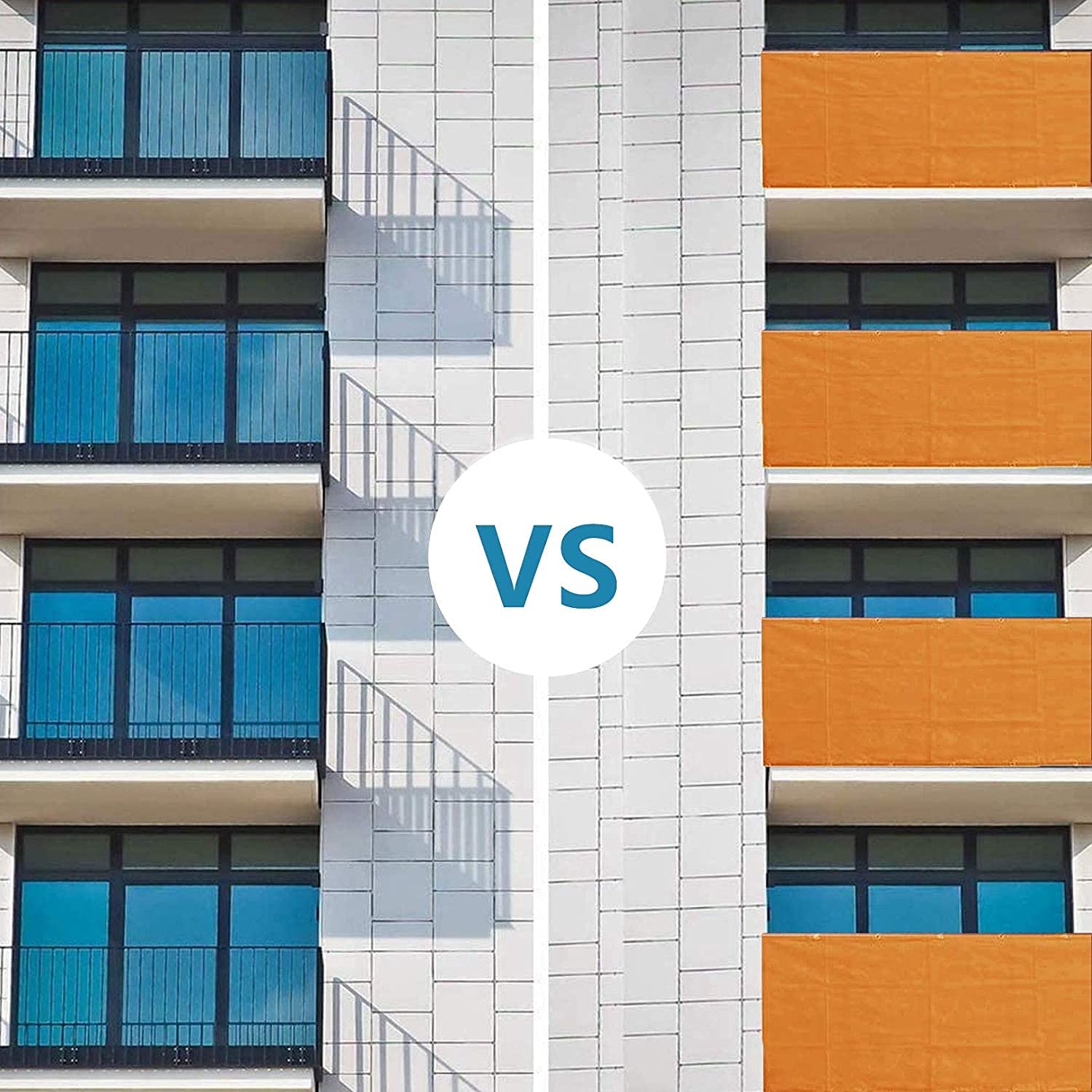 Balkon 1 x 7,5 m pomarańczowa siatka zacieniająca na balkon, taras, do ogrodu, wodoodporna, odporna na warunki atmosferyczne, łatwa pielęgnacja, idealna na boiska sportowe