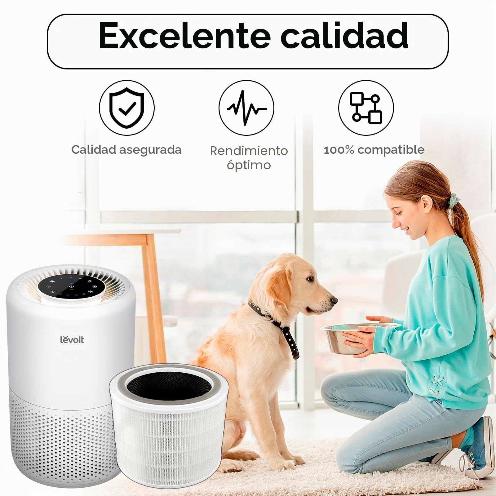 (2 piezas) Core 200S filtros de repuesto compatibles con purificador de aire WiFi inteligente LEVOIT Core 200S, filtro Hepa verdadero Core 200S H13, filtros de carbón activado 3 en 1 HEPA