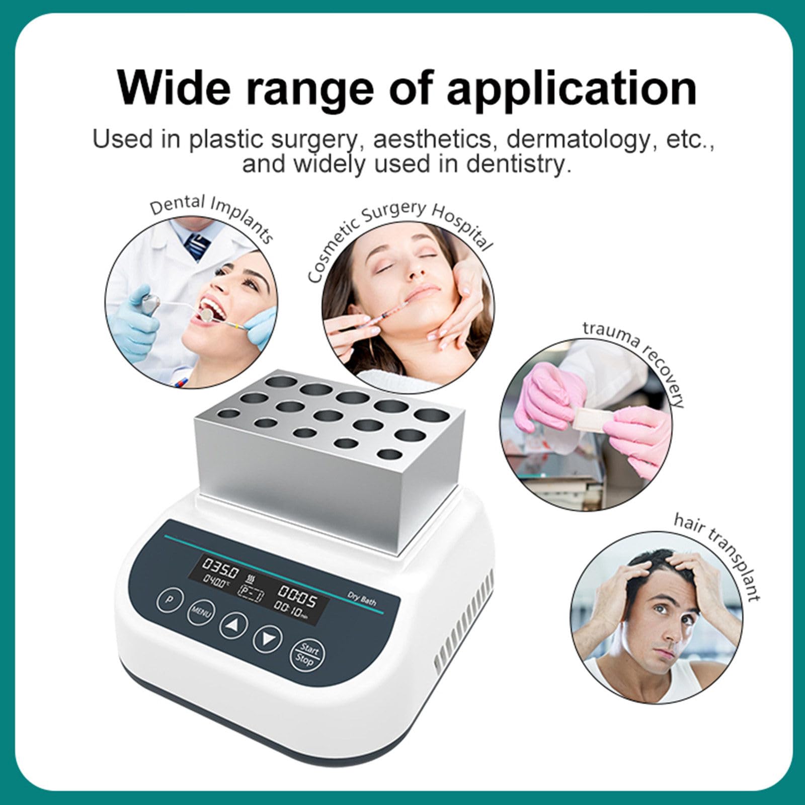 PRP PPP Plasma Gel Maker Heater, Digital Gel Heating Machine, Gel Heating Instrument with Timer (5s-23h59min) for 5ml/10ml/15ml Syringe, Dental Oral Implants/Cosmetic Plastic Repair,A