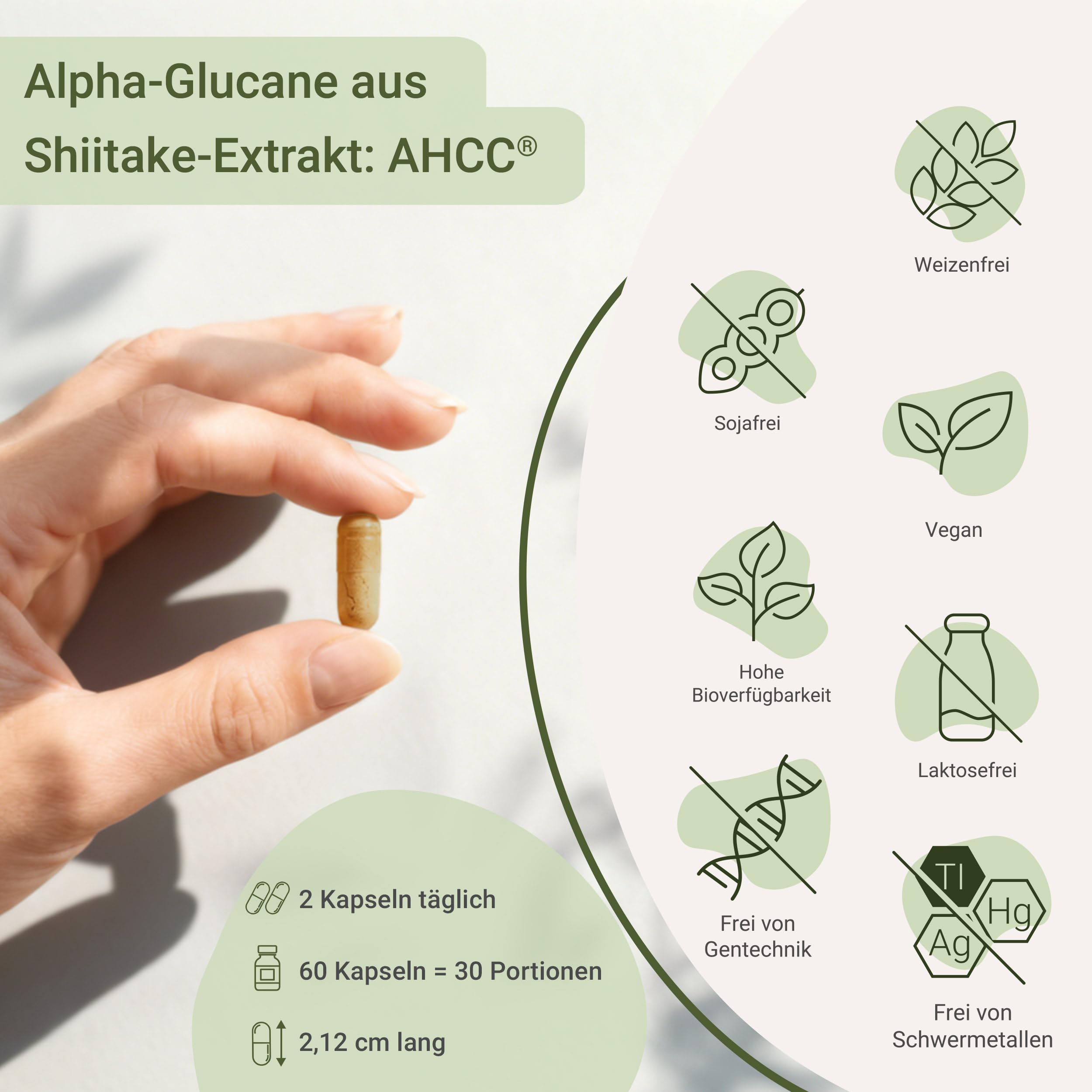 for you AHCC Kapseln 60 Stück – kultivierter Extrakt aus Shiitake Pilz mit Alpha-Glucanen | 1.000 mg pro Tagesdosis | fermentierter Pilzextrakt | Nahrungsergänzungsmittel
