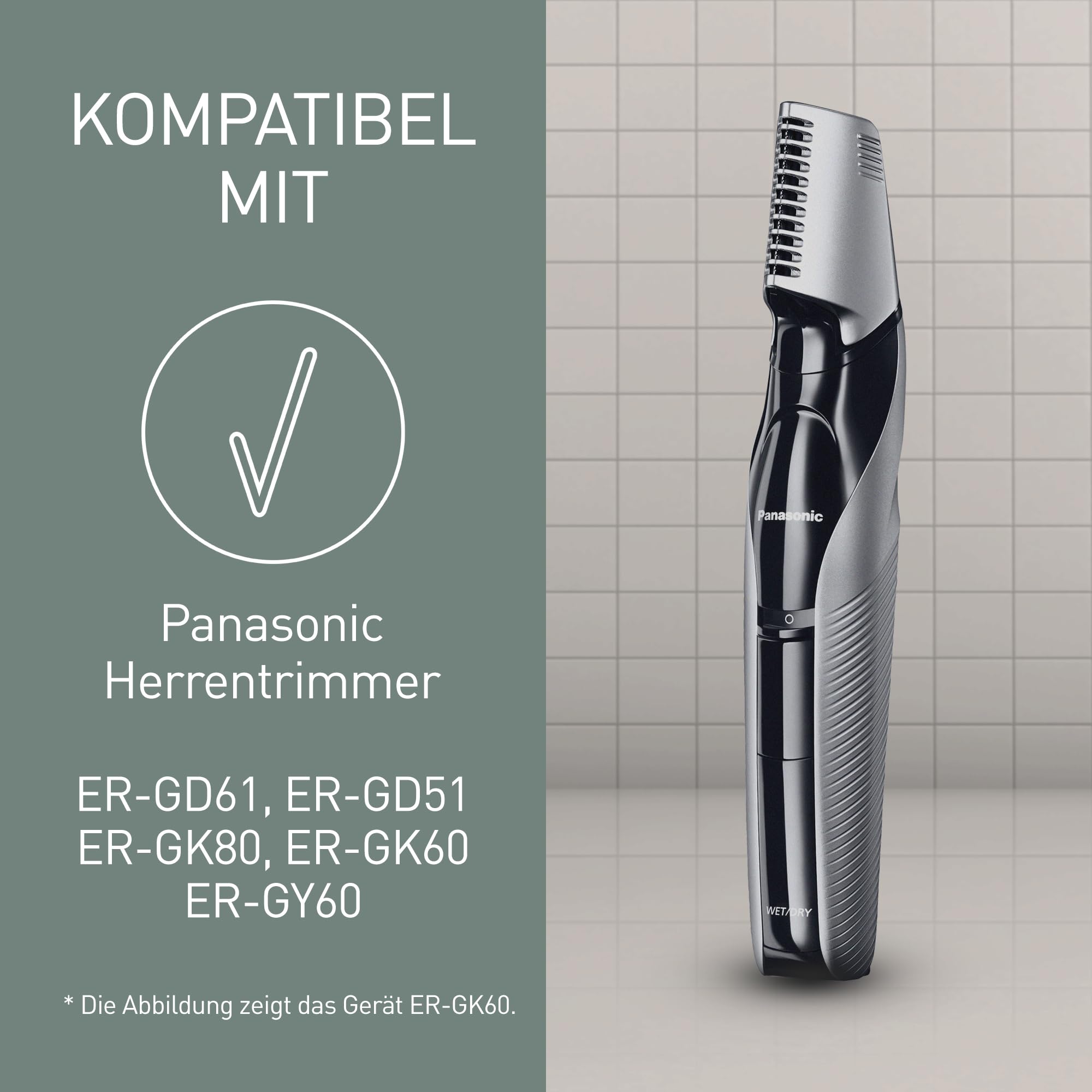 Panasonic WER9500Y1361 Ersatz-Trimmerklinge für ER-GD61, ER-GD51, ER-GK80, ER-GK60 & ER-GY60 Bart- & Körperhaarschneider, japanischer Edelstahl, Bart-, Haar- und Körperhaarpflege