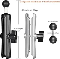 Vista 2 de Brazo de doble enchufe de 1 pulgada con adaptador de bola doble, brazo de extensión de aleación de aluminio para tamaño RAM B, se adapta a soporte