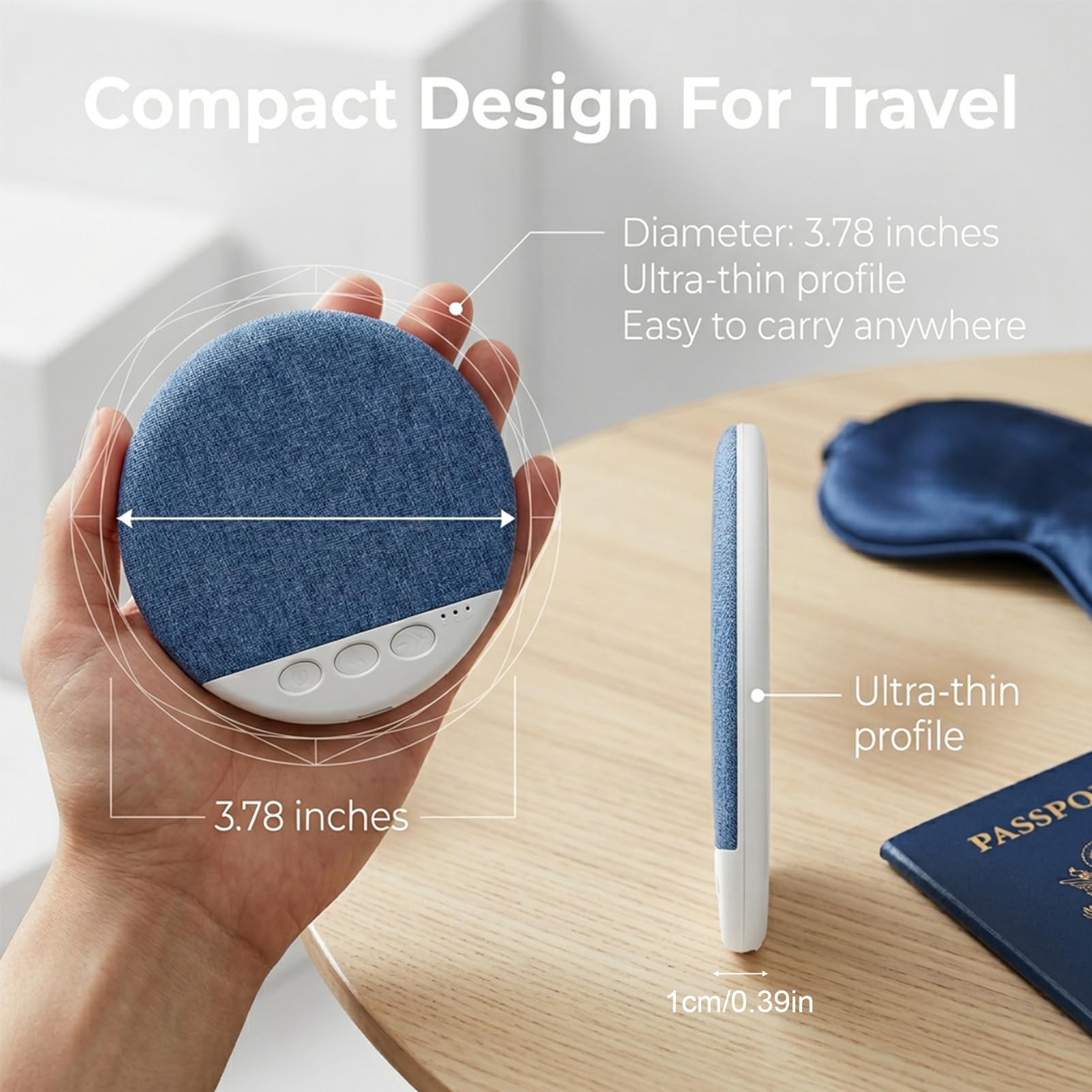 Haut Parleur Oreiller avec Bluetooth sous d'oreiller pour Dormir, Haut-Parleur Ultra Fin Portable, Sons Apaisants et Minuterie de Sommeil, pour Chambre, Hôtel, Camping