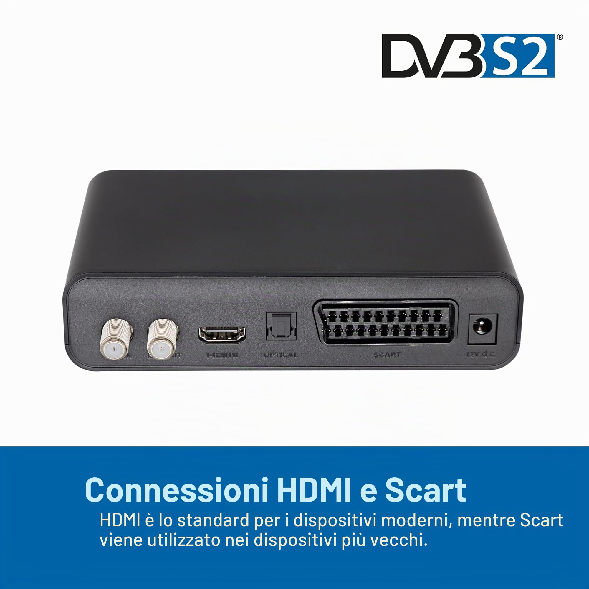 Humax Digital HD Nano - Ricevitore satellitare digitale HD 1080P HDTV con alimentatore da 12 V Campeggio - Astra preinstallato - HDMI, SCART, DVB-S/S2, senza cavo HDMI