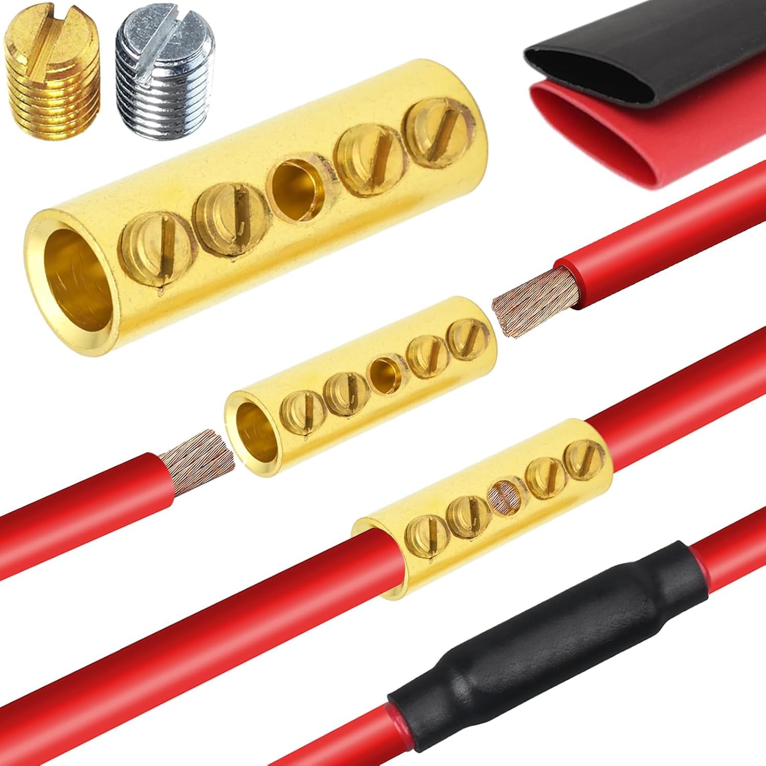 Conectores de cable calibre 1: evite fallos eléctricos con este kit de empalme de latón 8