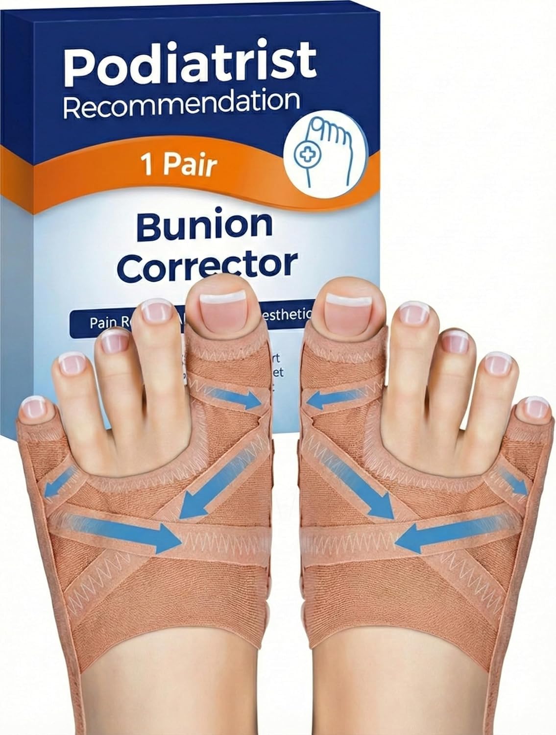 Photo 1 of Habioer Bunion Corrector for Women & Men, Breathable Toe Straightener for the Thumb and Little Toe, Comfortable & Adjustable for Day/Night Use, Bunion Relief Splint(1 Pair)