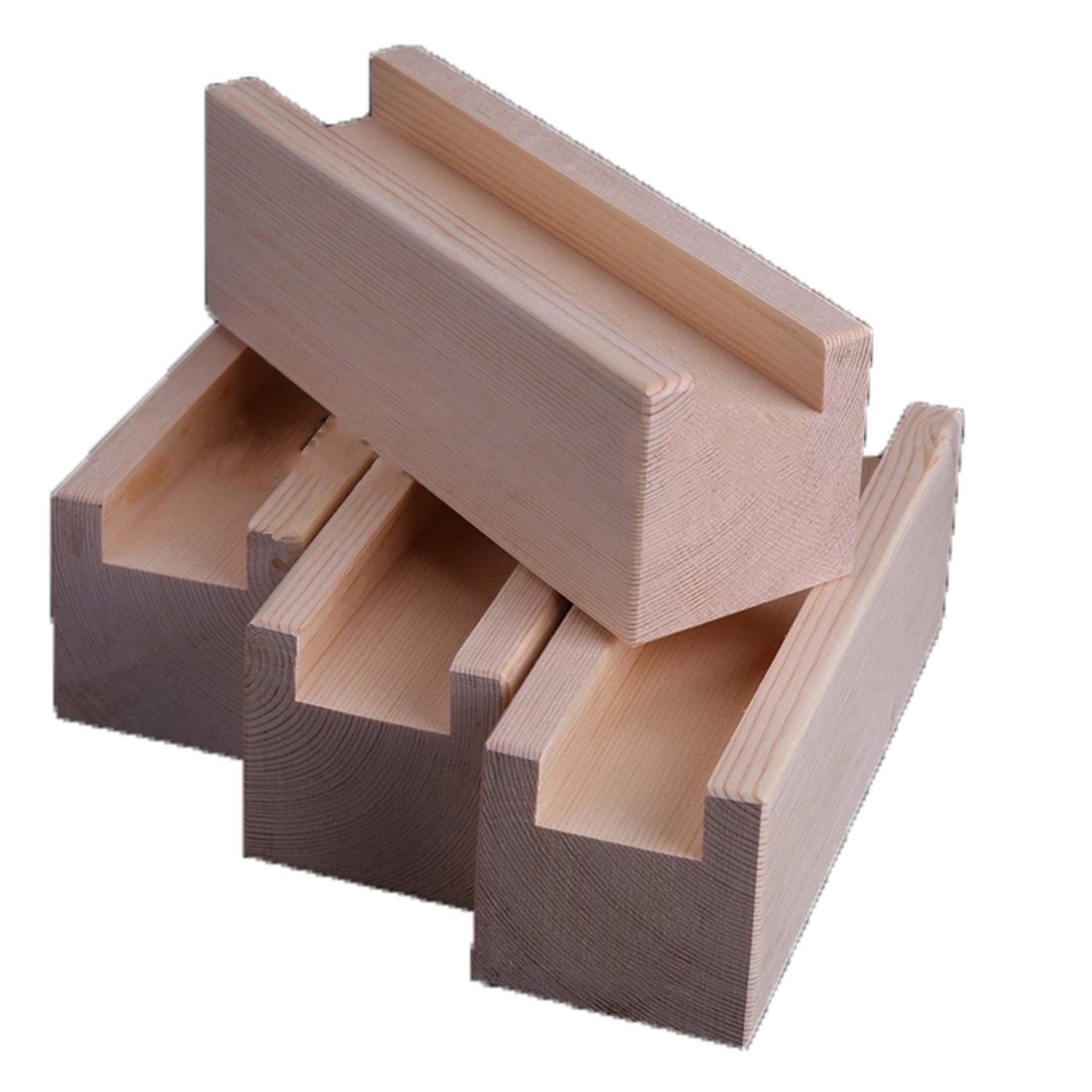 ASerZenith Modern Wooden Furniture Legs - 4 Pack Concave Solid Wood Bun Feet for DIY Projects Bed & Table Elevation Cabinet Lift Blocks,10x4.5x10cm