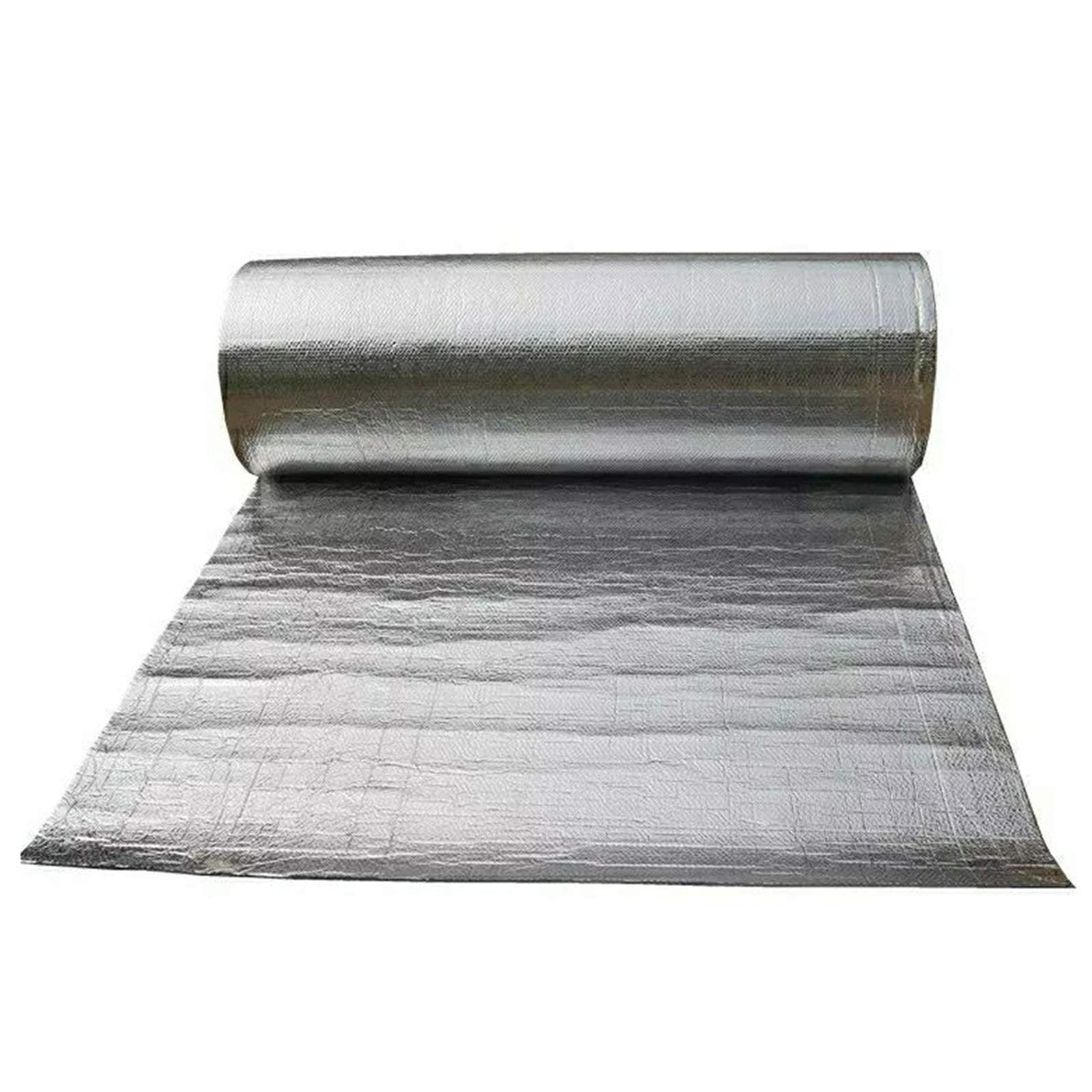 Rollo de Aislamiento Reflectante Doble, Aislamiento de lámina de Burbujas Reflectante, Barrera Radiante con núcleo de Espuma, lámina para áticos, Envoltura para Casas, Aislamiento reflectant