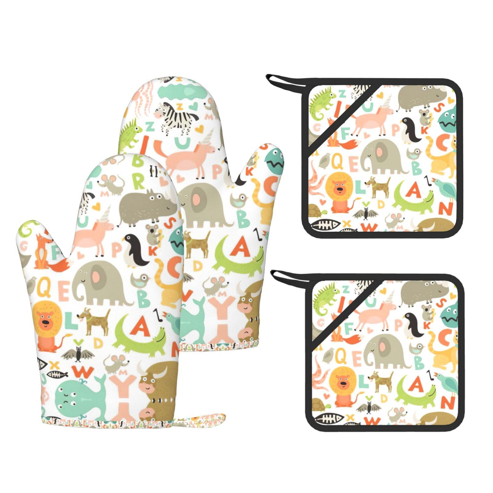 Ensemble de cuisine imprimé animal alphabet pour vos moments pâtisserie en famille