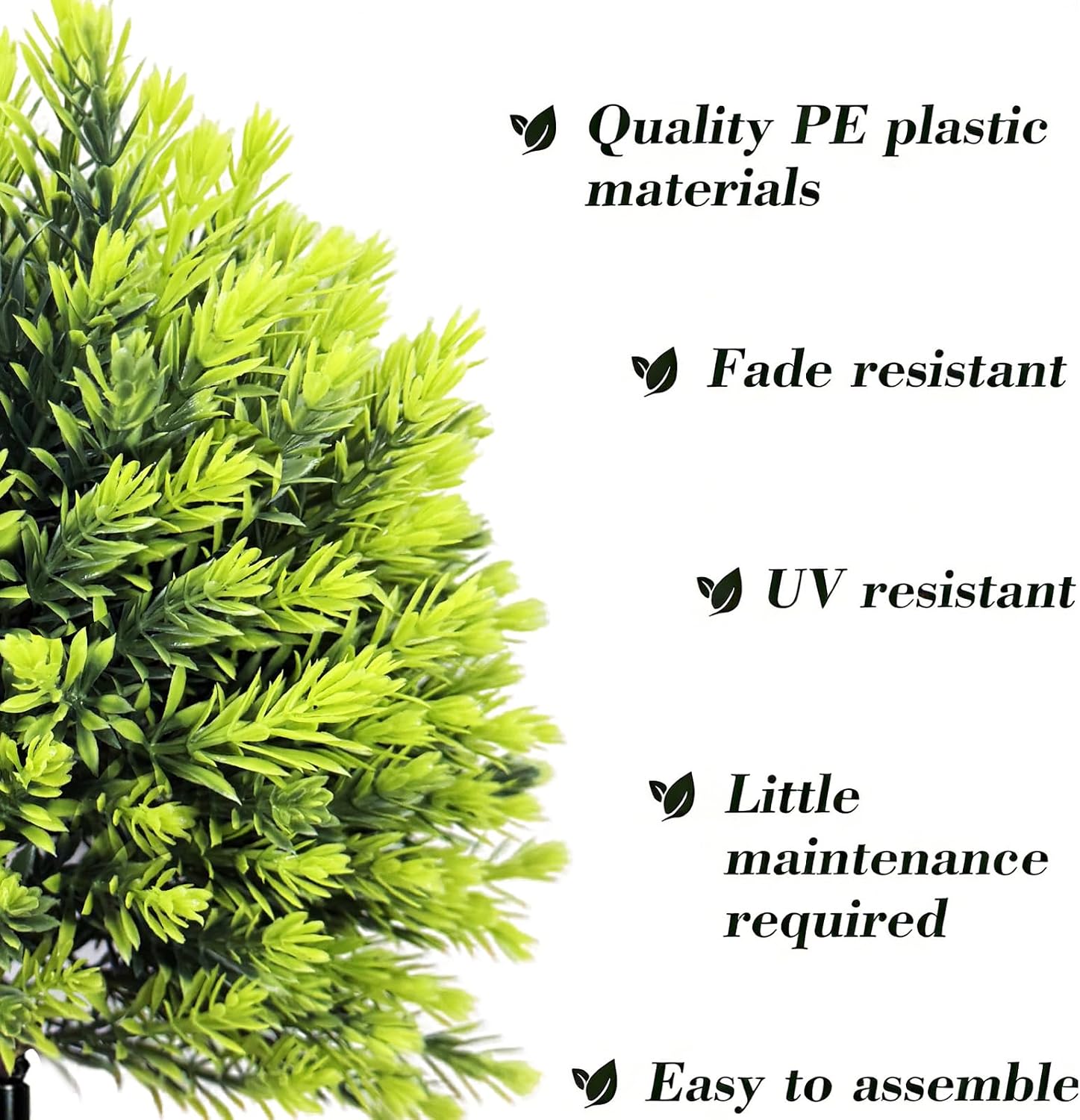 THKFUL 4Pack Artificial Cedar Trees Outdoor with Spike, 16.5" UV Resistant Faux Shrubs Pathway Artificial Evergreen Tree, Outdoor Indoor Fake Plants for Planters, Front Porch, Garden, Yard Decor