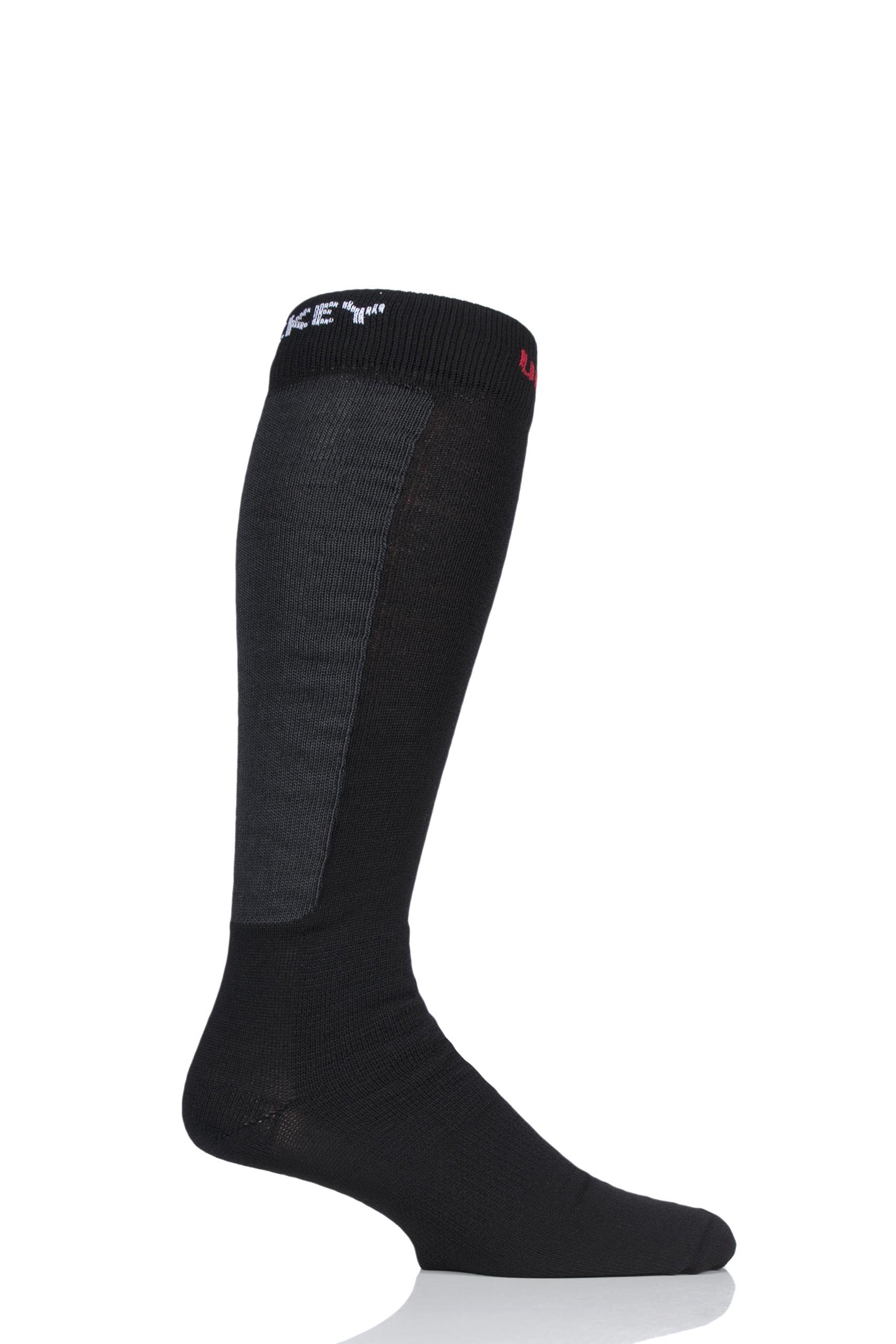Pond | Ice Hockey Socken | 3-Lagen Duratech | L4 | Anti-Cut Socke mit Merinowolle Schwarz 199 39-42