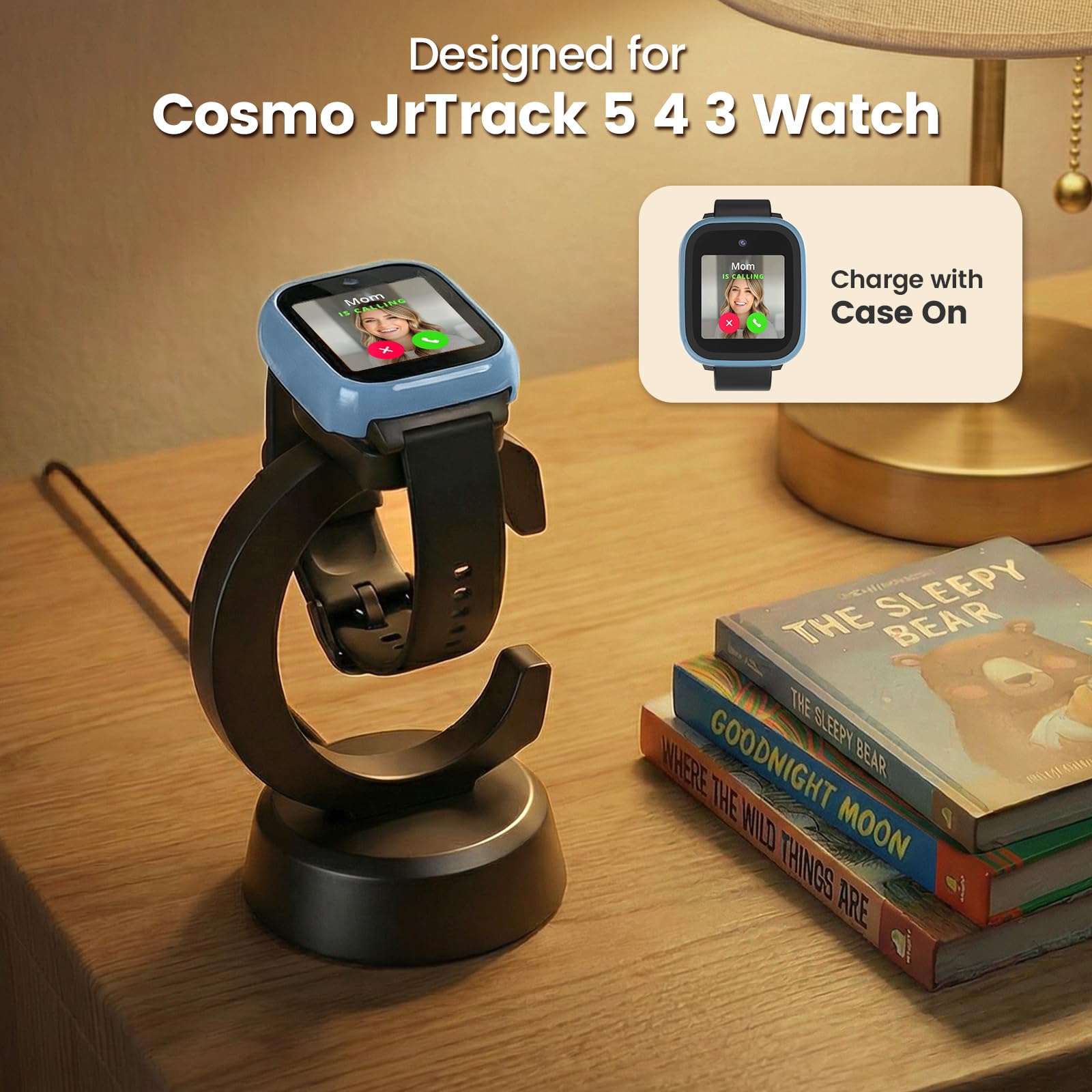 Chargeur compatible avec la montre Cosmo Jr Track 5 4 3, station d'accueil de charge antidérapante avec câble USB de 1 m, accessoires de montre intelligente pour enfants