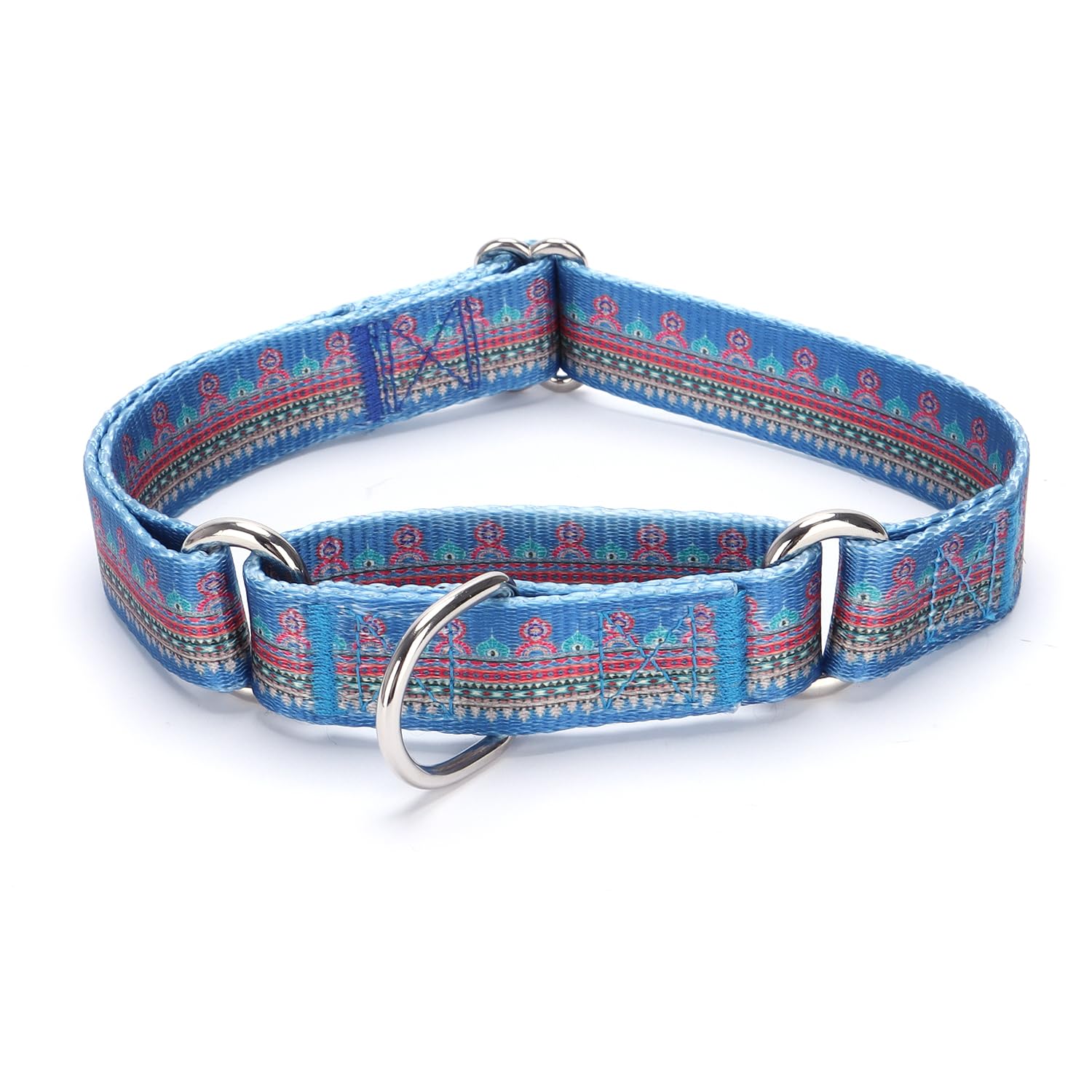 haoyueer Martingale Dog Collars - Flower Multicolor Cute Patterns, Adjustable Nylon Training Dog Collar Suitable for Boy and Girl Dogs Medium Large