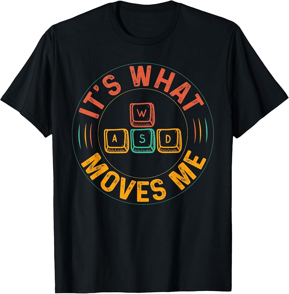 WASD PC Gamer Regalos Videojuegos Niños Hombres Vintage Regalo Mujeres Camiseta