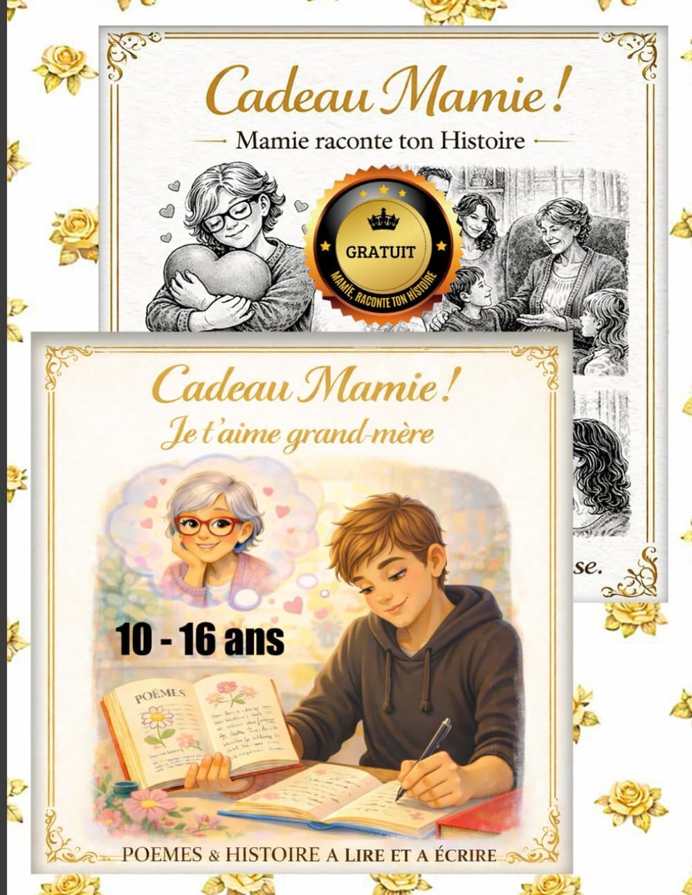 Mamie raconte ton Histoire - Cadeau grand-mere - poèmes & histoire à lire et à écrire par son petit-fils: GRAND FORMAT Je t'aime (Cadeau Mamie — Livres jeunesse de 1 à 16 ans)
