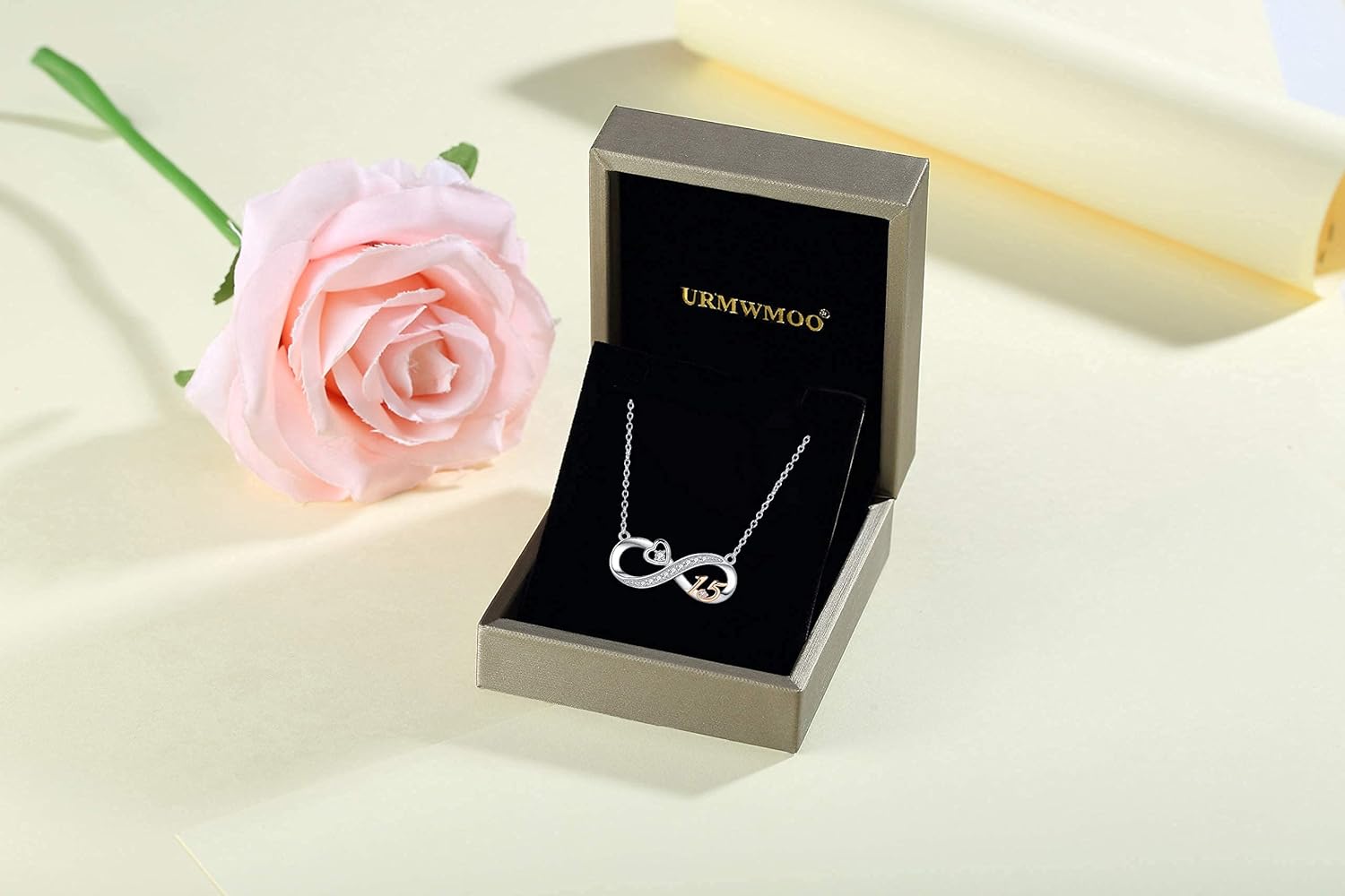 925 Sterling Silver Lucky Number Necklace Infinity Love Heart Pendant Necklaces 5th 10th 15th Anniversary Jewelry Wedding Birthday Graduation Gifts for Wife Girlfriend Women Her - Image 6