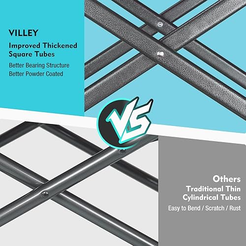 Miniatura 11 de VILLEY Silla alta para directores, sillas plegables de campamento, silla de artista de maquillaje con reposapiés, tela 900D para portón trasero