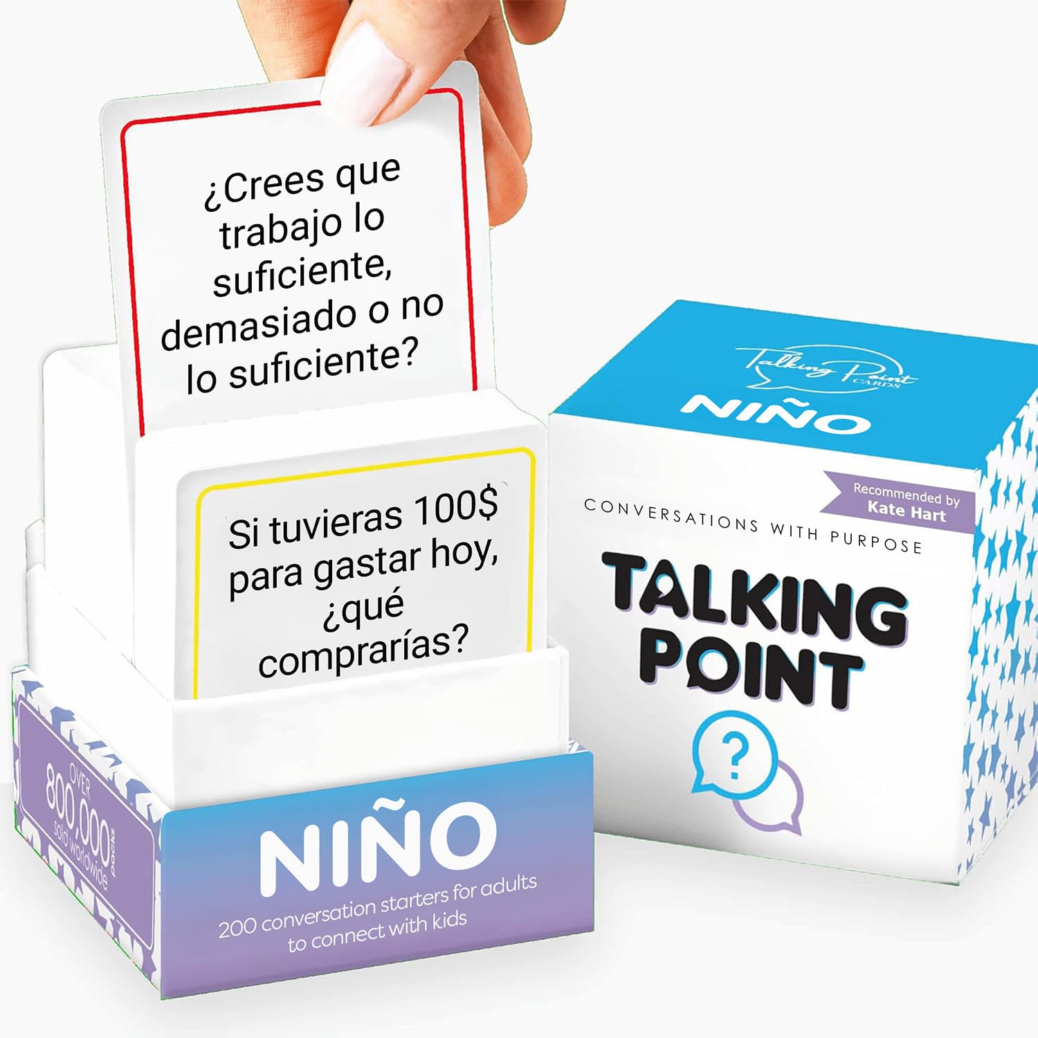 200 Kids Conversation Cards - Ninos en espanol - Help Kids Put Down Tablets and Phones - Get Children to Enjoy Talking and Listening - Great for Car Rides and Family Dinners - Spanish