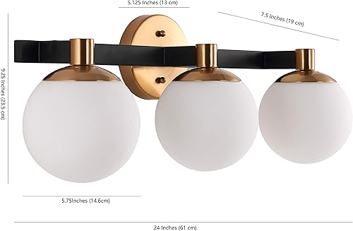 Miniatura 5 de JONATHAN Y JYL3542A Globo Modernista de 24 pulgadas, 3 luces de metalvidrio esmerilado, moderno, contemporáneo, LED, de mediados de siglo, Glam,