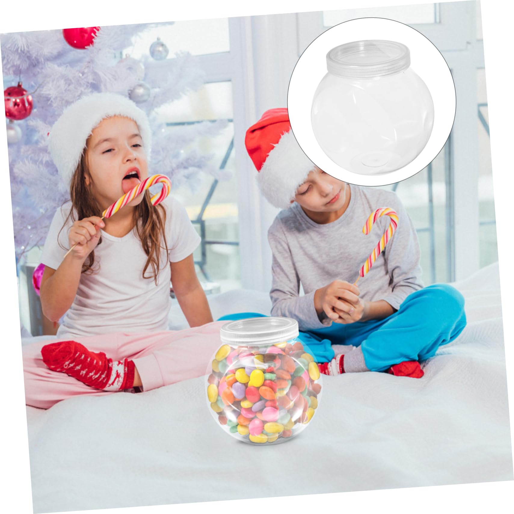 Didiseaon 3pezzi Barattoli Trasparenti Rotondi Per Dolci Contenitori Coperchio Bianco Per Snack e Biscotti Contenitori Per Alimenti Secchi e Oggetti