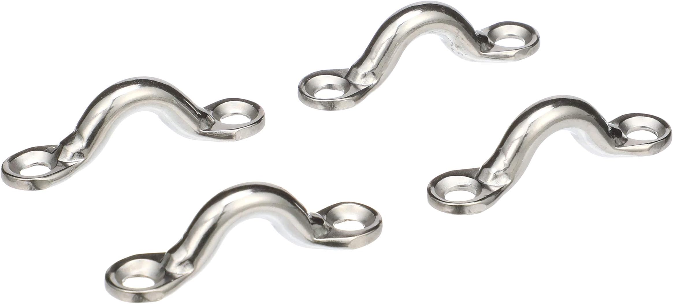 Multi-Purpose Forged Stainless Steel 3/8 in. Eye Straps, Set of 4