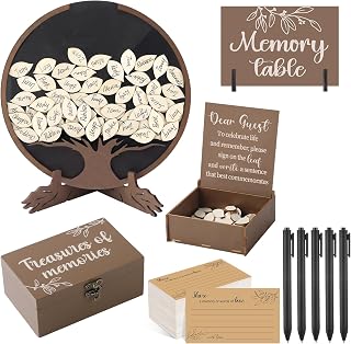 Amyhill Celebration of Life Favors Memory Guest Book, Tree, Brown
