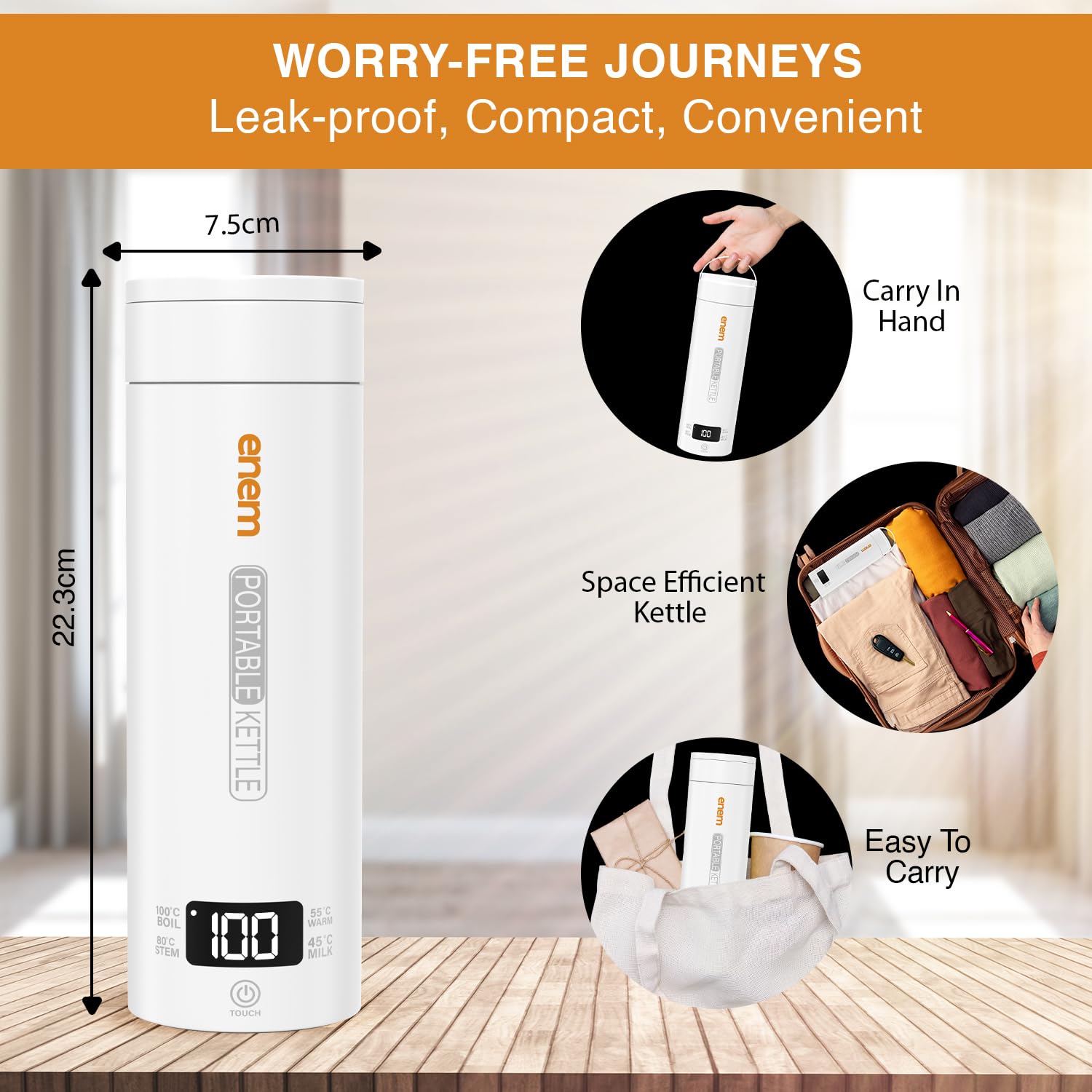ENEM Portable Electric Kettle - 450ml -2