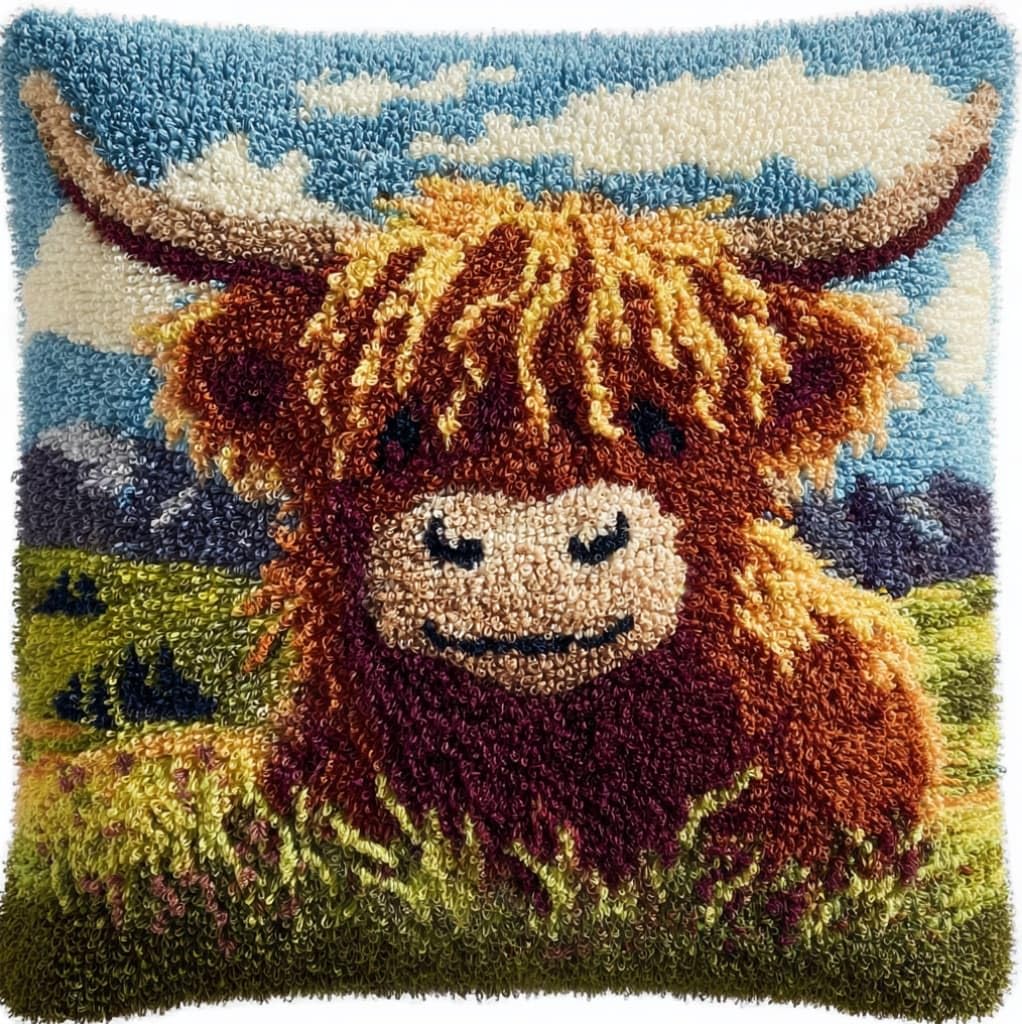Axiangzik Highland Cattle Latch Hook Kits For Adults Beginners,