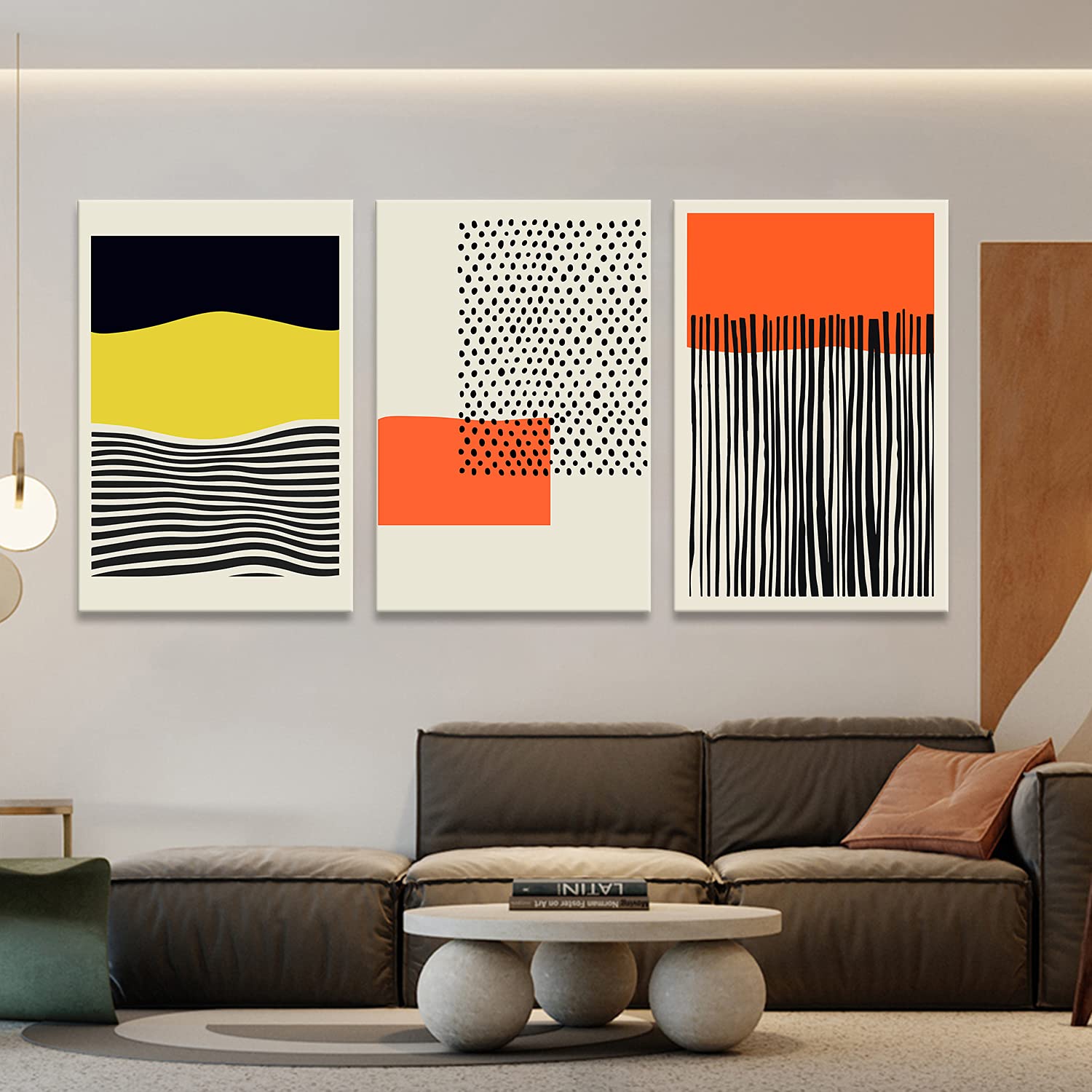 Amazon｜抽象画 線の幾何学的な抽象絵画 ミニマリストインテリア