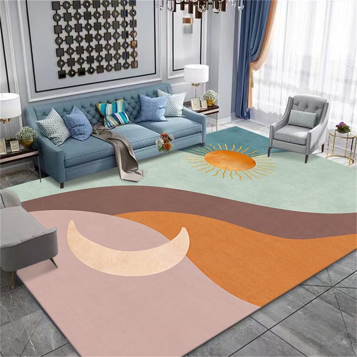 Tapis de chambre a coucher durable ne se décolore pas aspect moderne 100x200