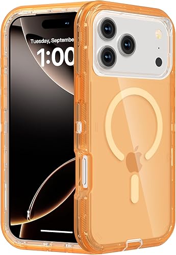 Miniatura 28 de para iPhone 15 Pro Max, Funda Compatible con MagSafe, Funda de Protección Anti-Golpes Resistente, Anti-Caída, Funda Magnética Transparente de Doble