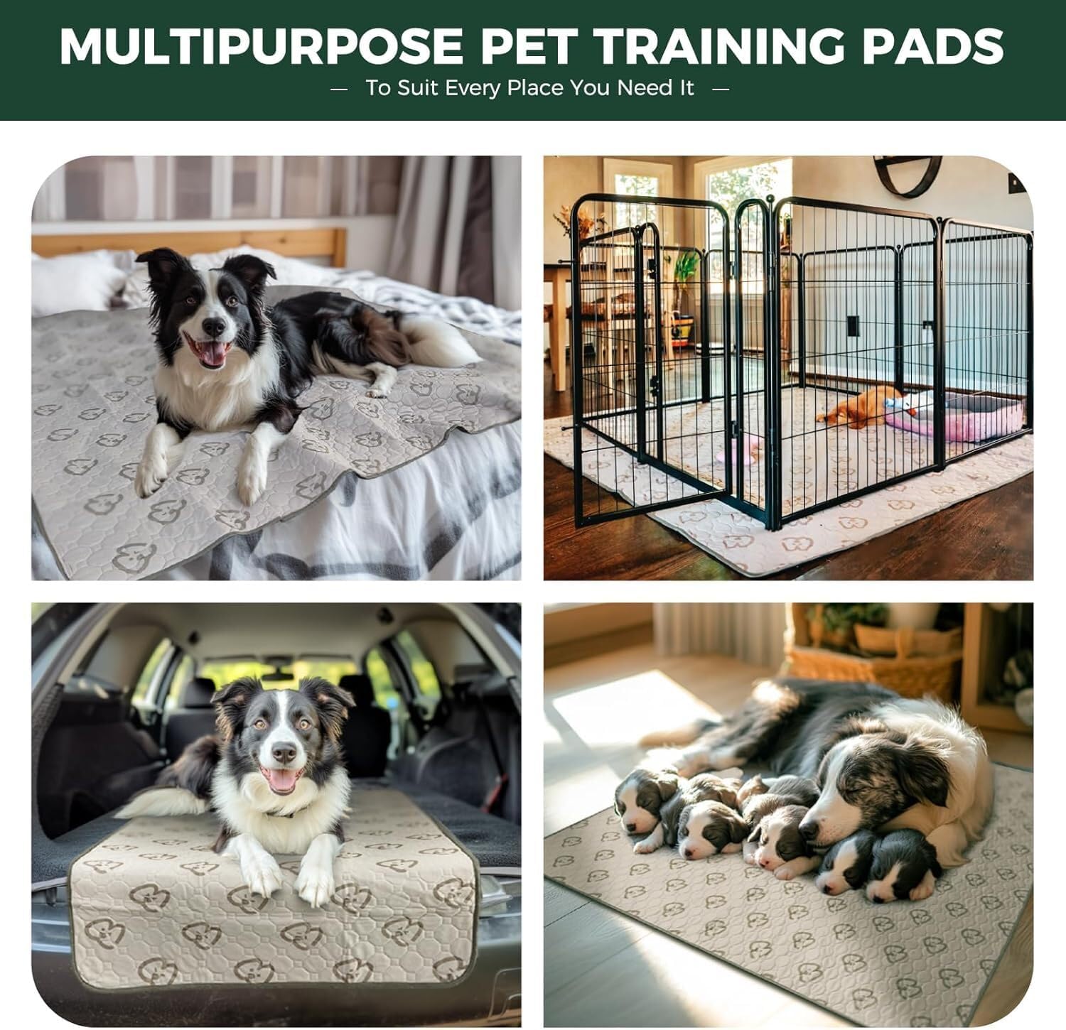 FXW Washable Pee Pads for Dogs, Puppy Pads with Super Absorbent, Specifically Designed for FXW Rollick/Homeplus 24inch 8 Panels Dog Playpen, 63 Square, Khaki, 1 Pack