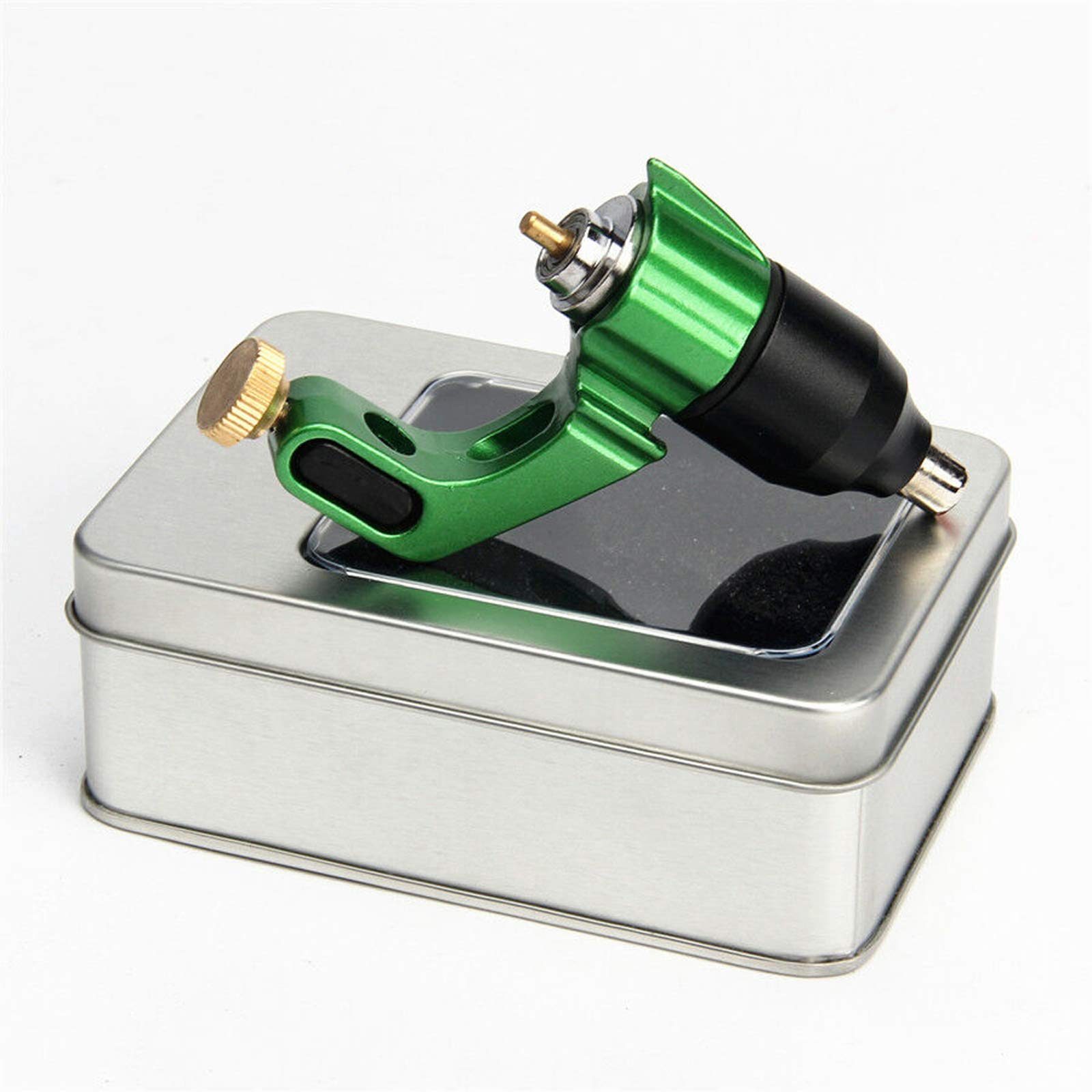 Professional Alloy Rotary Tattoo Machine Gun Motor Shader Liner Coloring Lightweight Low-noise Tattoo Supplies Kit for Beginner Tattooist Ergonomic Design (Green)