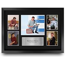 HWC Trading Matthew Perry Chandler Gifts Printed Signed Autograph Presentation Photo Montage Display for TV Show Fans - 16" x 12" Framed