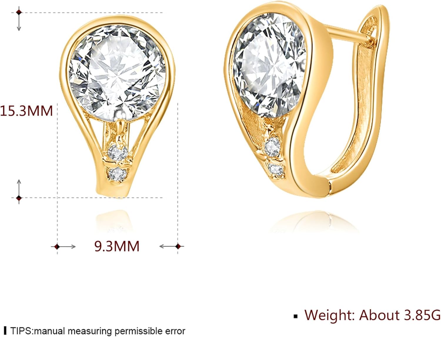 Cubic Zirconia Hoop Earrings 14K Gold Plated Tiny Huggie Earrings Simple Lightweight Small Hoops jewelry gifts for women - Image 2