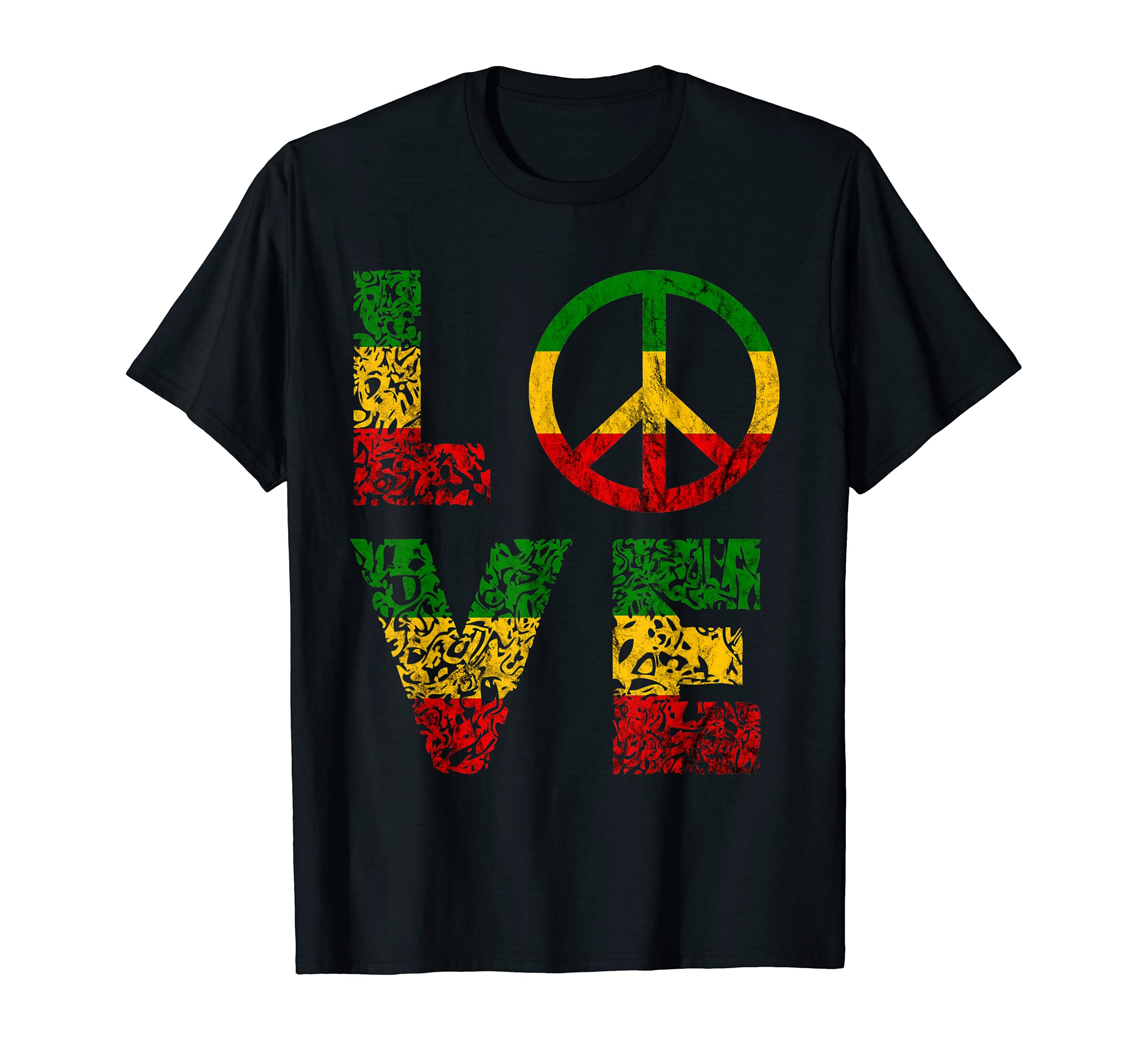 Coole Rasta Reggae MusikReggae Peace Love Hippie Rasta Reggae Music Jamaica T-ShirtOEKO-TEX STANDARD 100