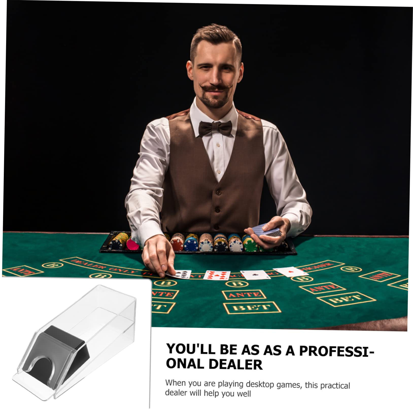 Carte da Gioco in Acrilico Distributore, 1 Pezzo, per Poker Dealer