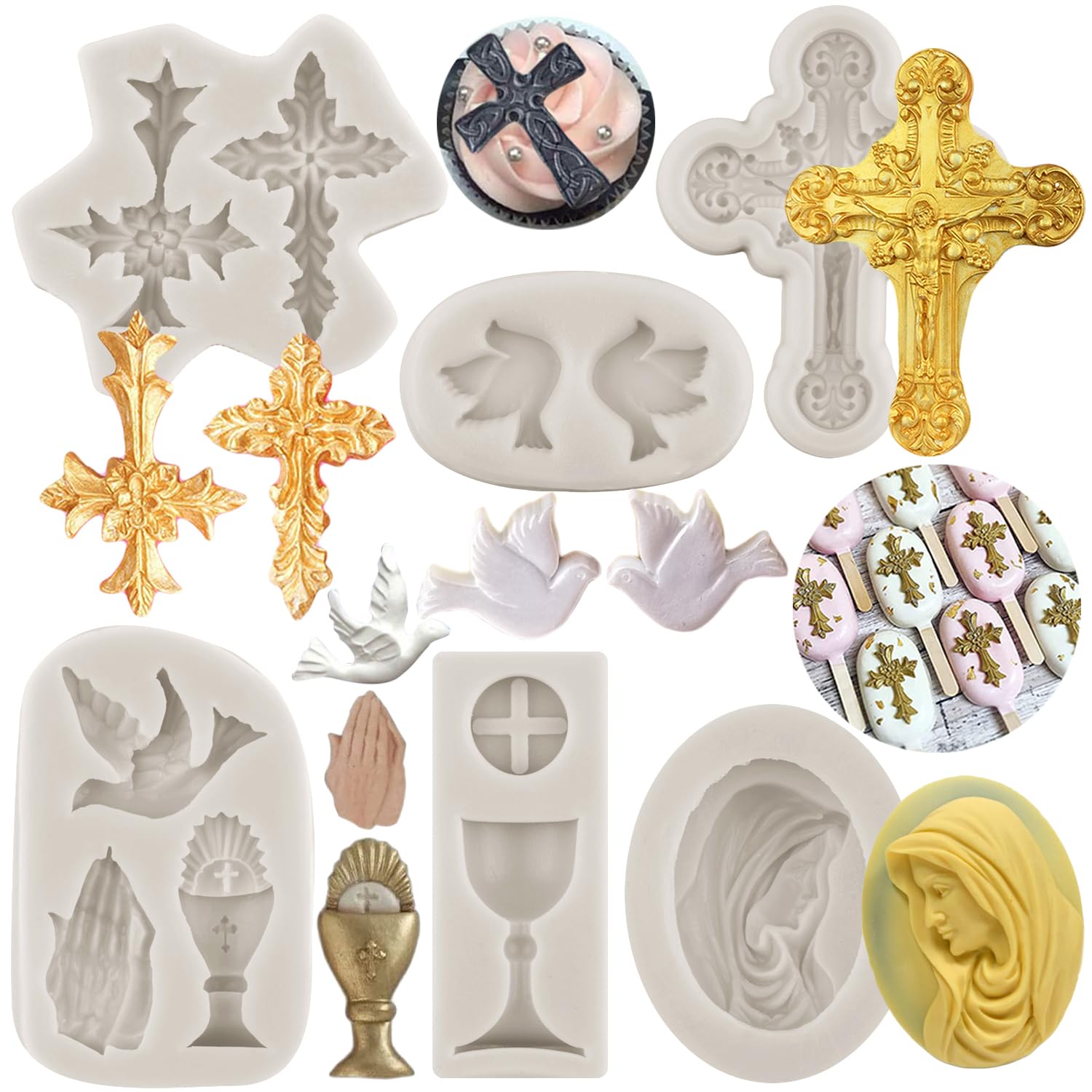 Moule silicone communion pour décorer vos cupcakes de fête