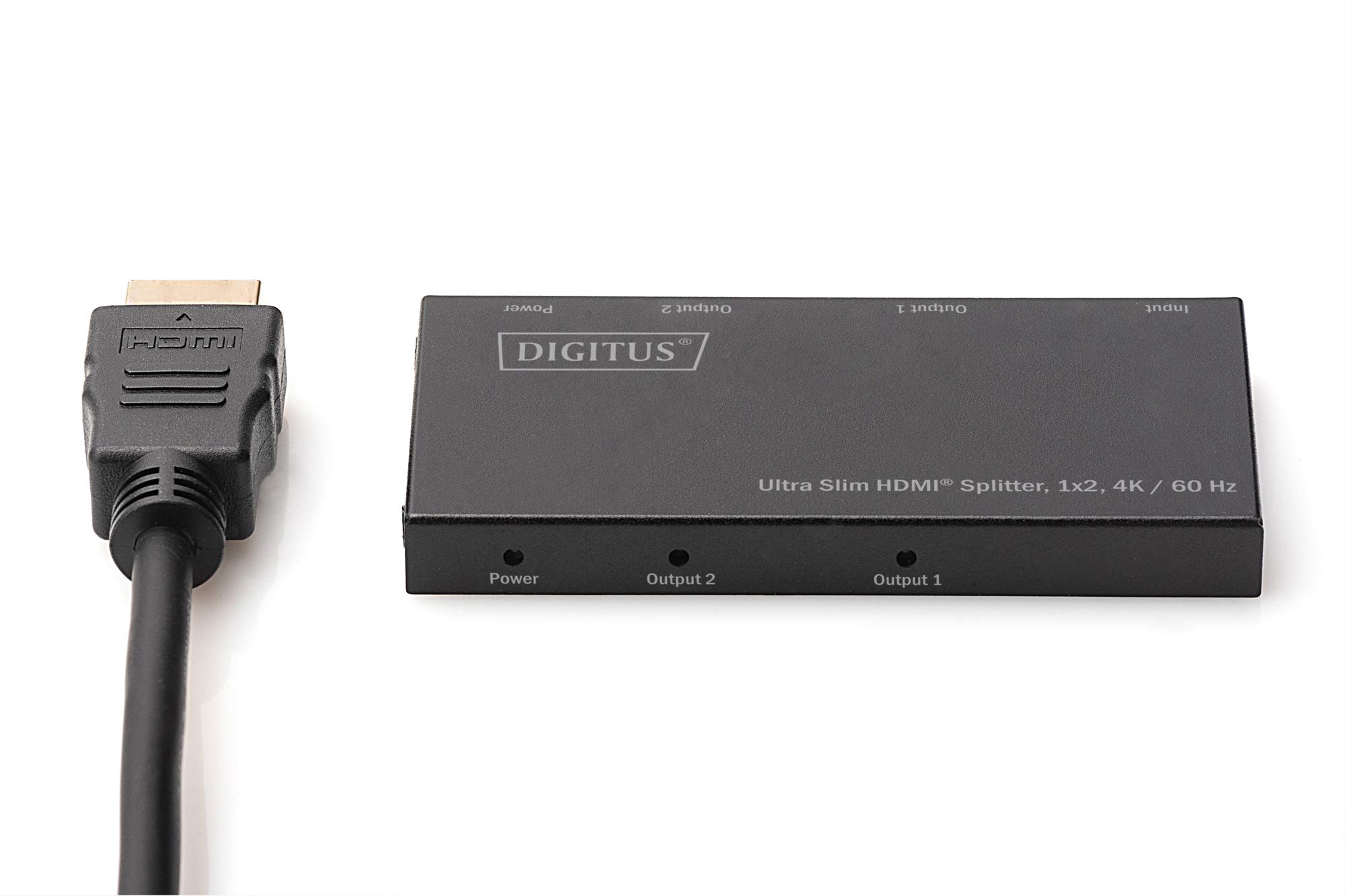 DIGITUS DS-45322 Rozdzielacz HDMI 1x2 - Wejście: 1-port/Wyjście: 2-port - UHD 4K/60 Hz HDTV: 4096 x 2160p - HDCP 2.2/1.4 - HDR, 3D, Deep Colour, ochrona ESD
