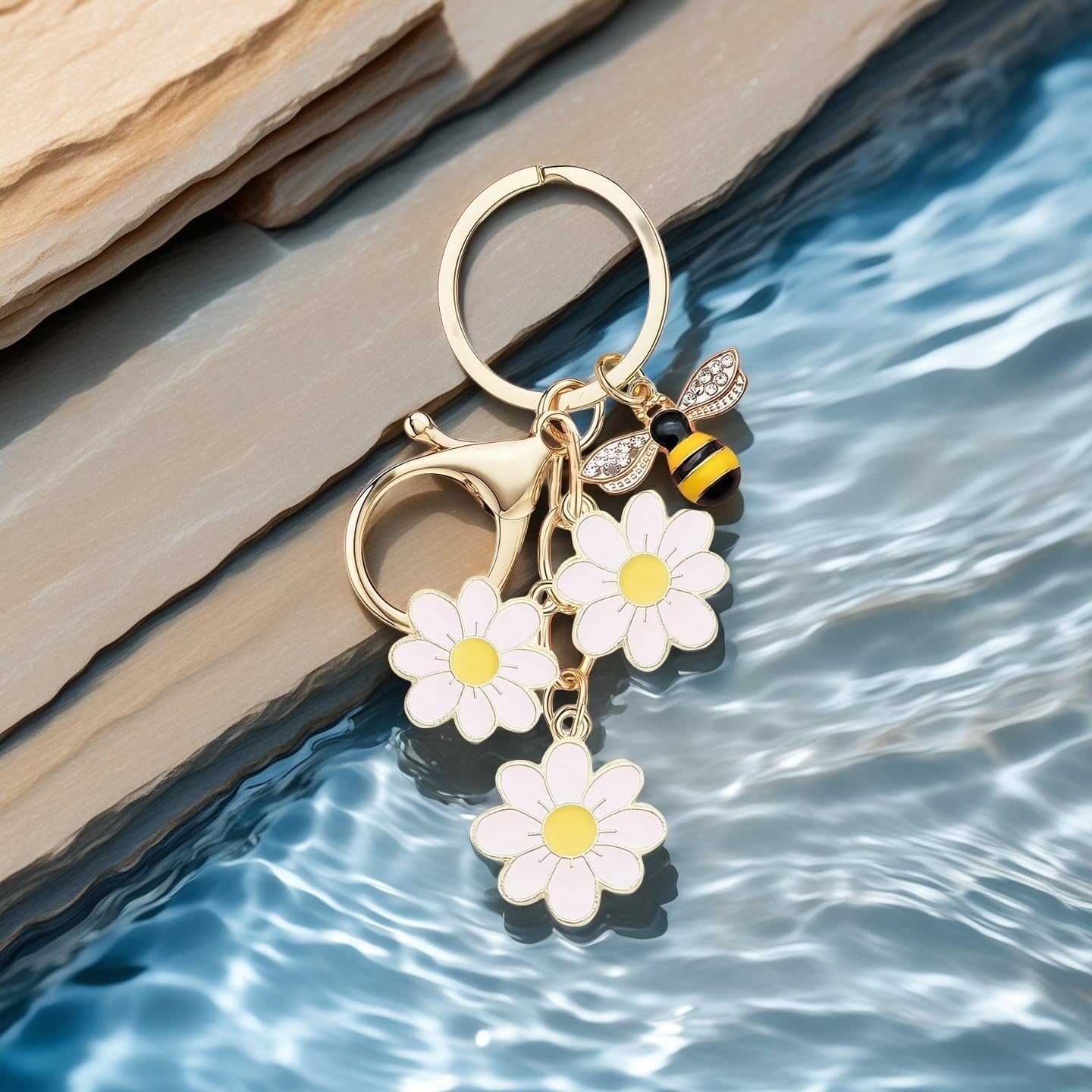 Cute Flower Keychain Keys Charm Gifts for Women Key Ring Decor Purse Charms for Handbags Bag Accessories - Image 3