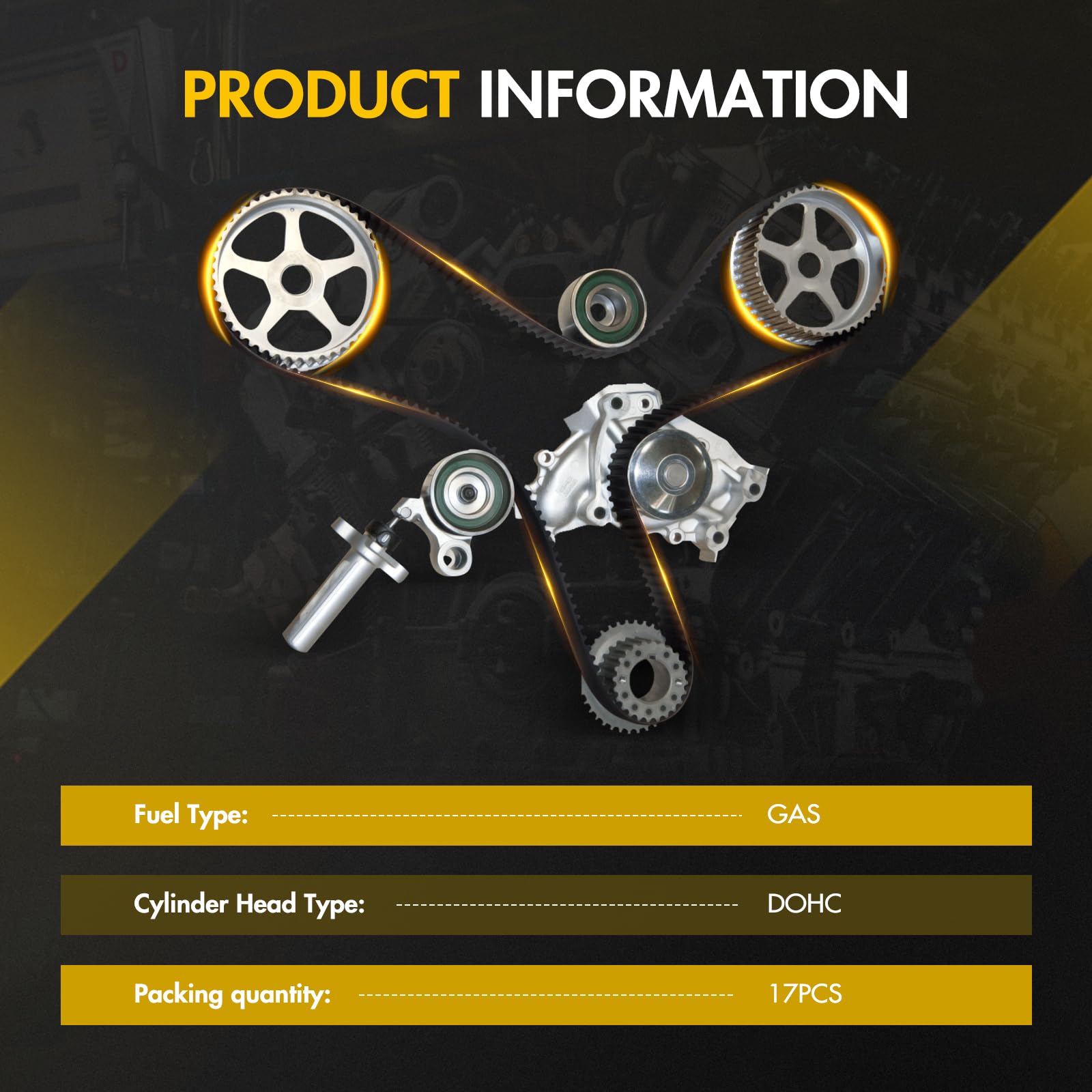 Amazon.com: Timing Belt Kit including timing Belt water pump with