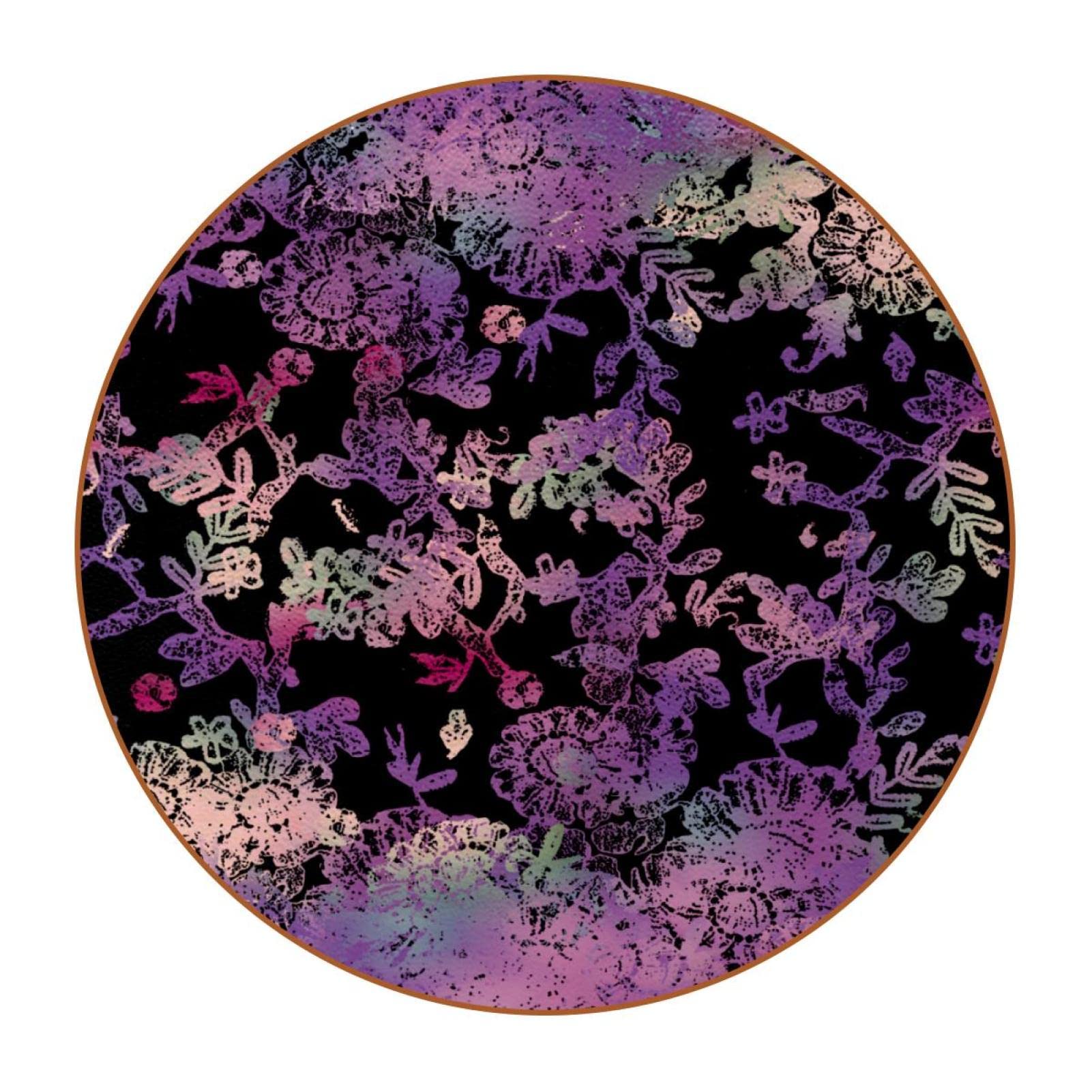 Lot de 6 sous-verres violets pour boissons, verres à vin, tasses et tasses, réutilisables au bureau, cuisine, bar, 10,9 cm