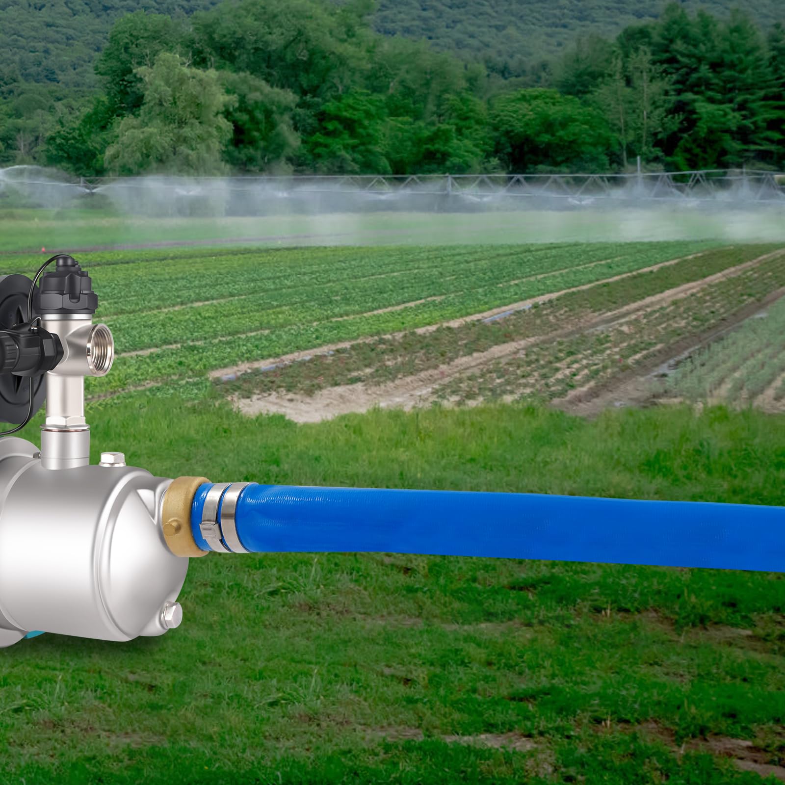 Tubo piatto da 30 m, blu, strumenti da giardinaggio per irrigazione e