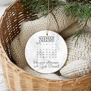 Personalized Godparent Proposal Ornament, Custom Godmother Godfather Gift from Baby, Will You Be My Godparent Keepsake, Christening Baptism Decoration for Godparents 2025