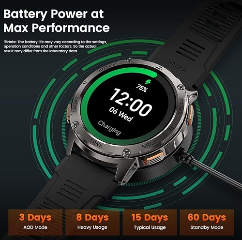 Miniatura 6 de KOSPET Reloj inteligente para hombre, batería extra larga de 60 días, resistente al agua hasta 164.0 ft para nadar, resistente reloj inteligente