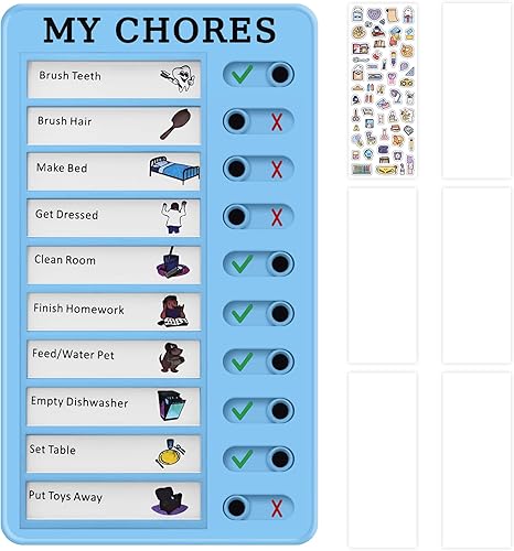 Miniatura 8 de Tabla de tareas para niños, tabla de tareas para niños, lista de tareas para niños pequeños con 1 tablero de tareas y 5 tarjetas de papel en blanco